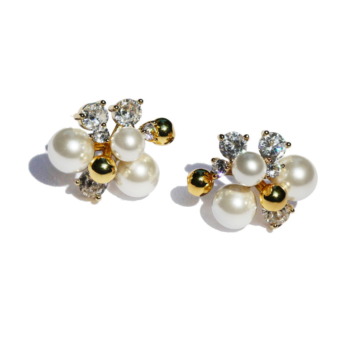 Pearl & Frost Crystal Bouquet StudsEarringsJewelryBlossomuniqueflowerearringsgiftforhermothergiftdaughtergiftbirthdaygiftanniversarygift