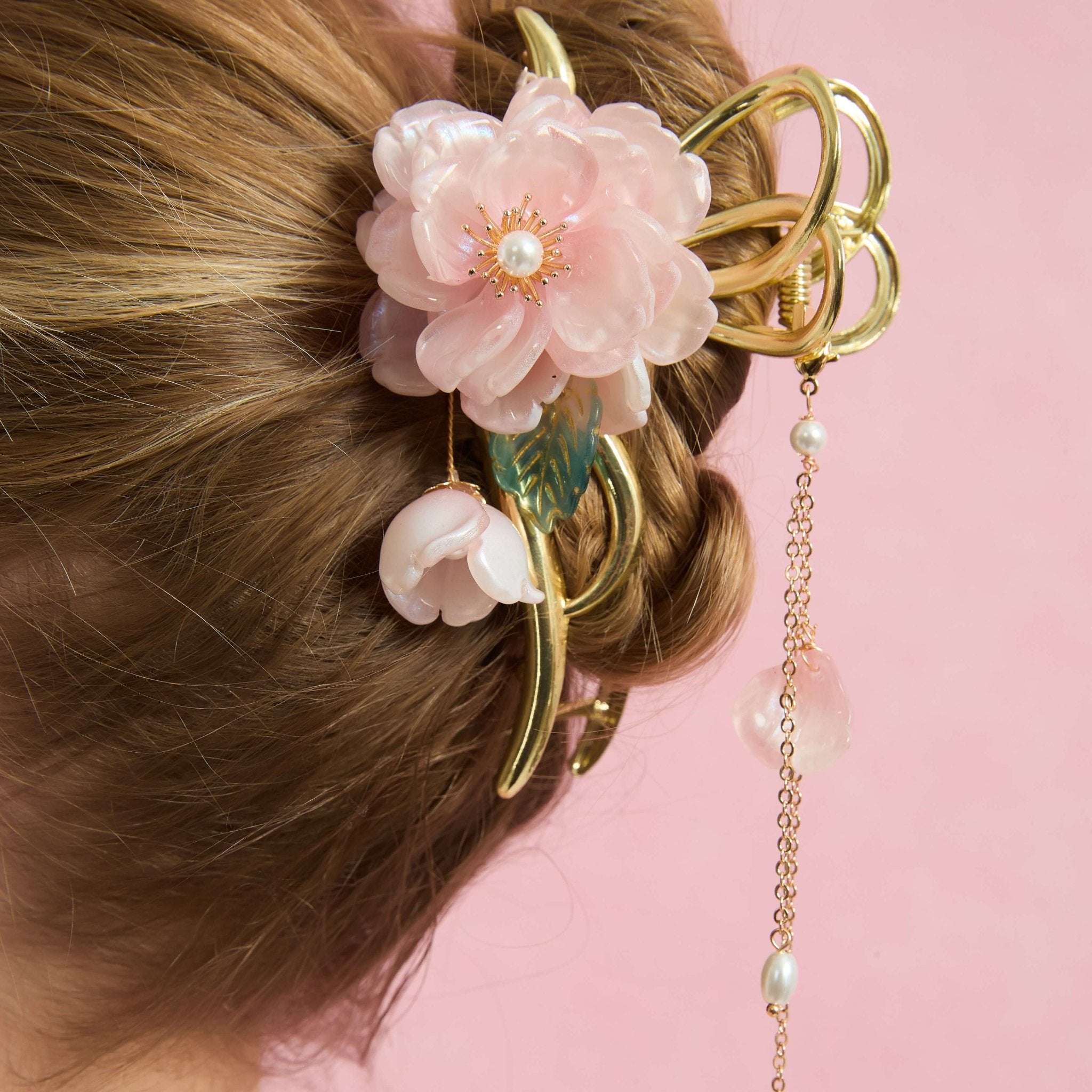 Peony Butterfly Tassel Hair Clawhair clawsJewelryBlossomuniqueflowerearringsgiftforhermothergiftdaughtergiftbirthdaygiftanniversarygift