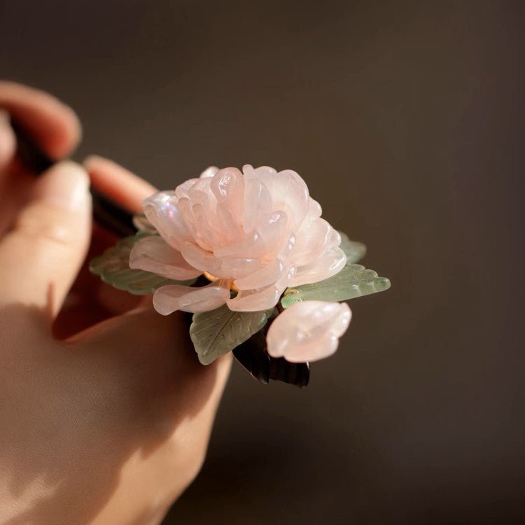 Peony Flower Buds Hair StickHAIRJewelryBlossomuniqueflowerearringsgiftforhermothergiftdaughtergiftbirthdaygiftanniversarygift