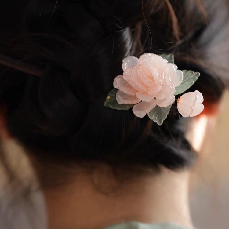 Peony Flower Buds Hair StickHAIRJewelryBlossomuniqueflowerearringsgiftforhermothergiftdaughtergiftbirthdaygiftanniversarygift