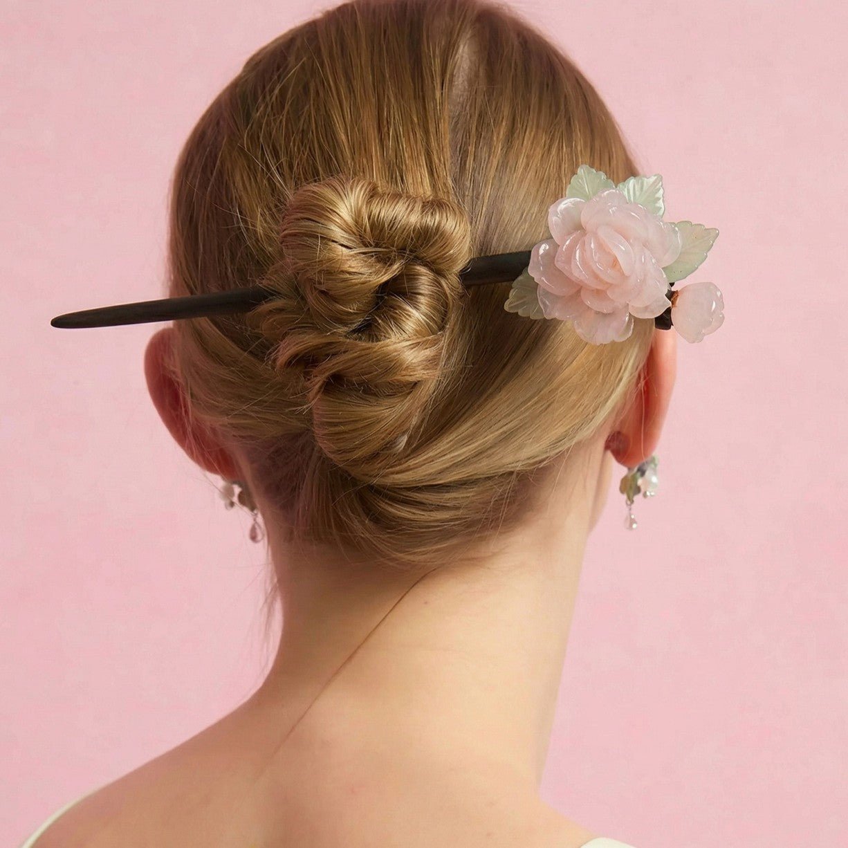 Peony Flower Buds Hair StickHAIRJewelryBlossomuniqueflowerearringsgiftforhermothergiftdaughtergiftbirthdaygiftanniversarygift