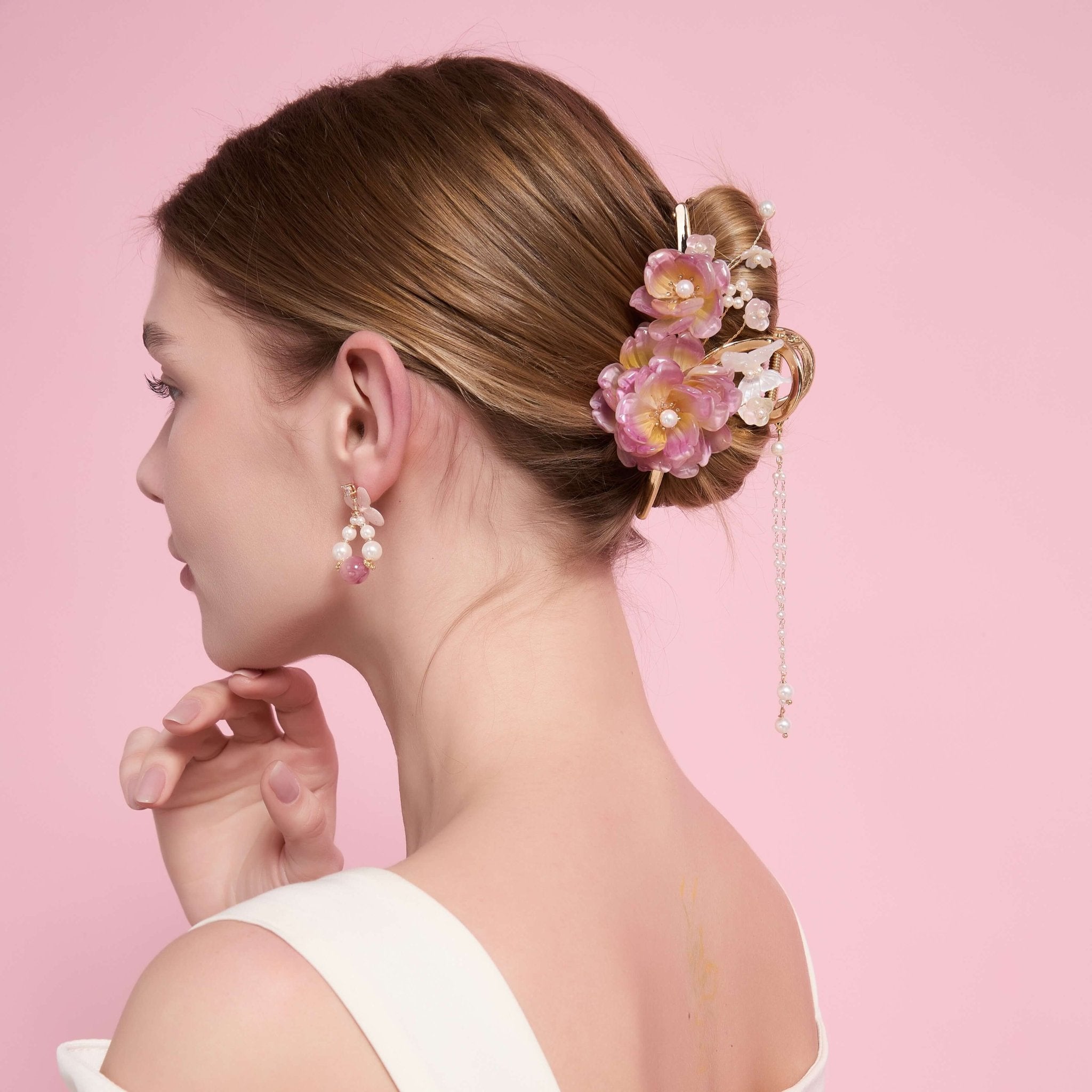 Peony Garden Hair Clawhair clawsJewelryBlossomuniqueflowerearringsgiftforhermothergiftdaughtergiftbirthdaygiftanniversarygift