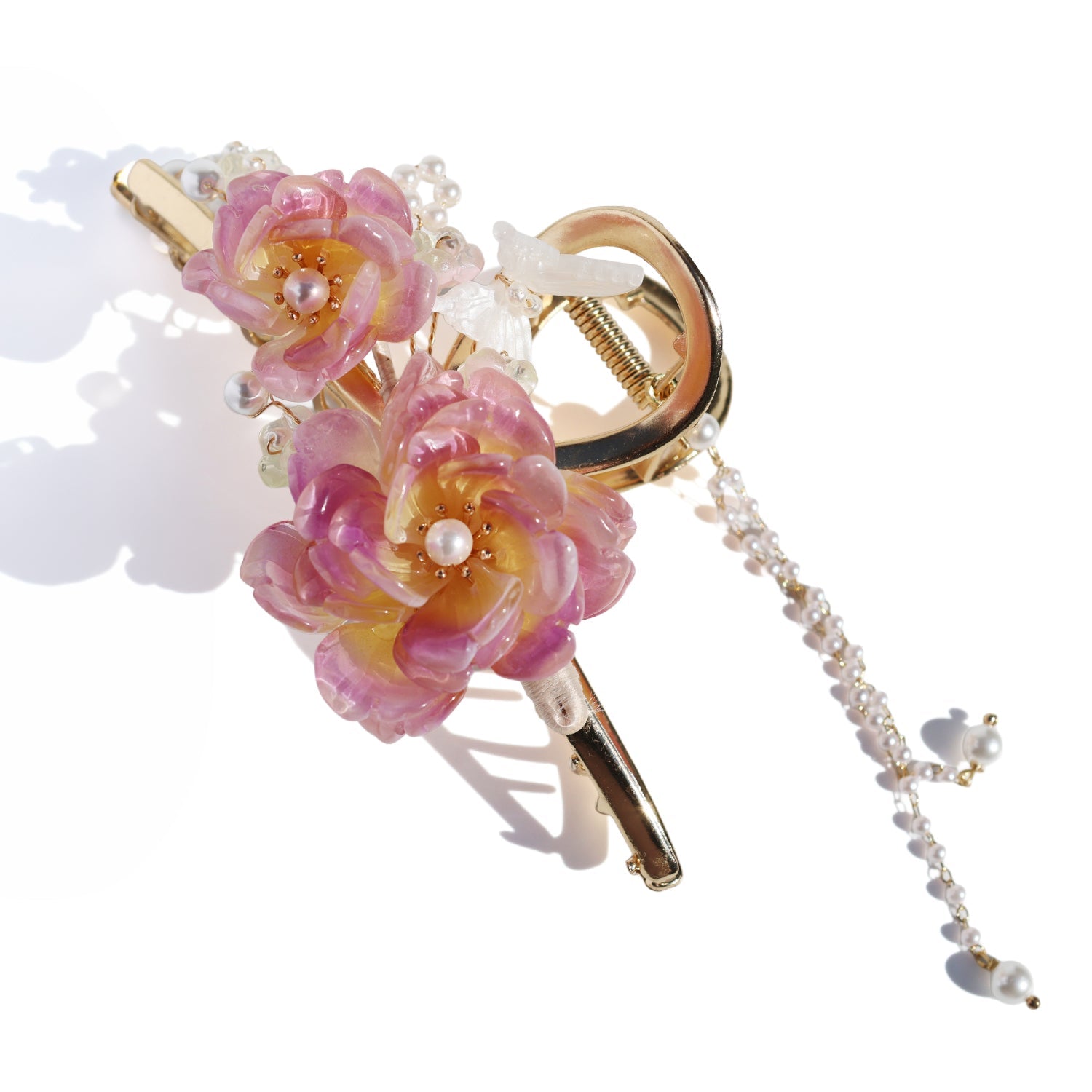 Peony Garden Hair Clawhair clawsJewelryBlossomuniqueflowerearringsgiftforhermothergiftdaughtergiftbirthdaygiftanniversarygift