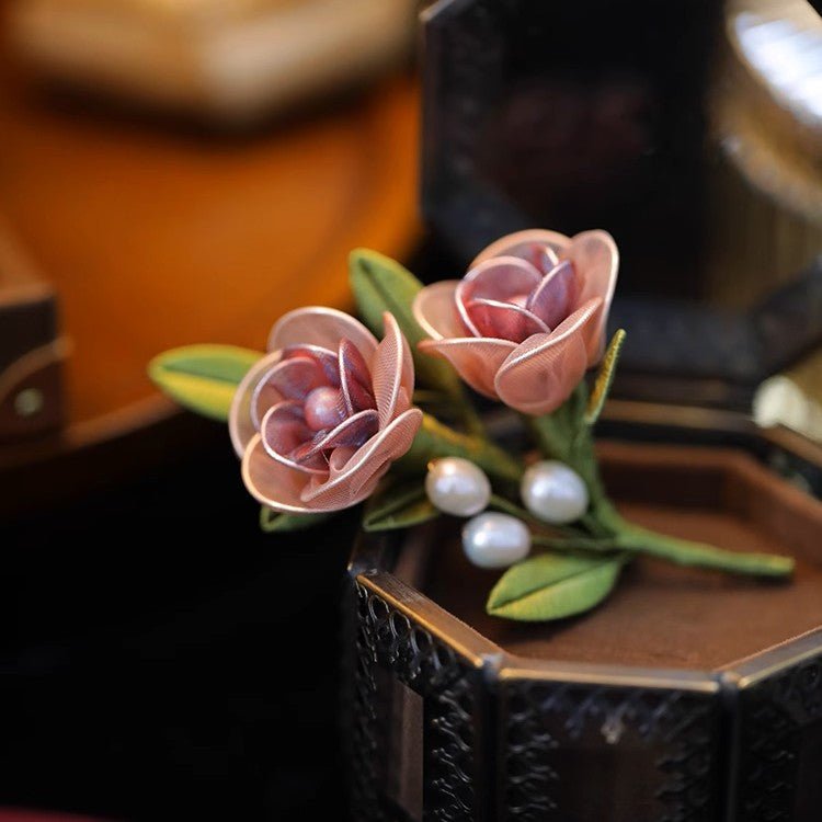 Pink Floral Banquet Brooch/ Final SalebroochJewelryBlossomuniqueflowerearringsgiftforhermothergiftdaughtergiftbirthdaygiftanniversarygift