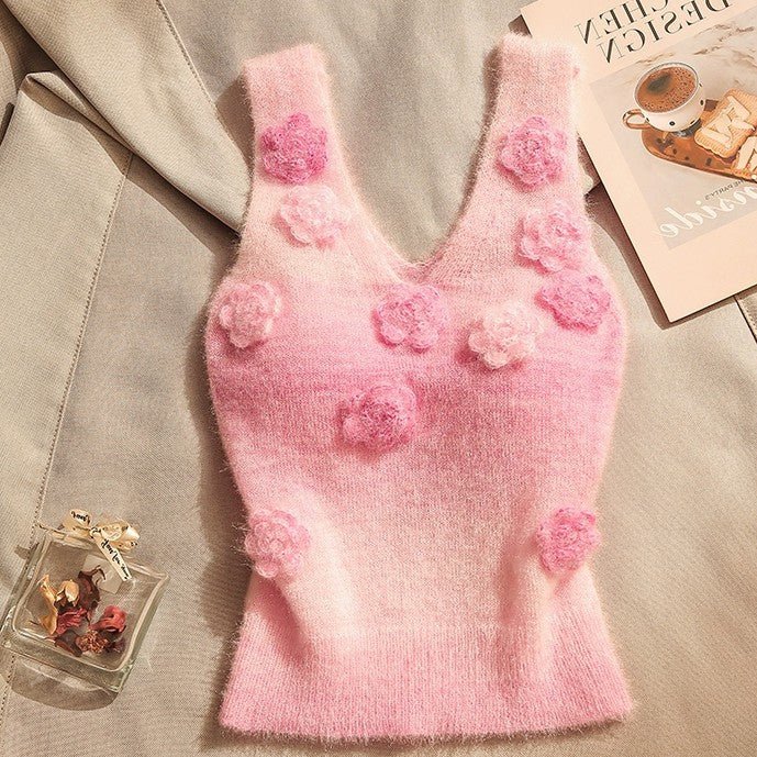 Pink Floral Knit Tank TopClothingJewelryBlossomuniqueflowerearringsgiftforhermothergiftdaughtergiftbirthdaygiftanniversarygift