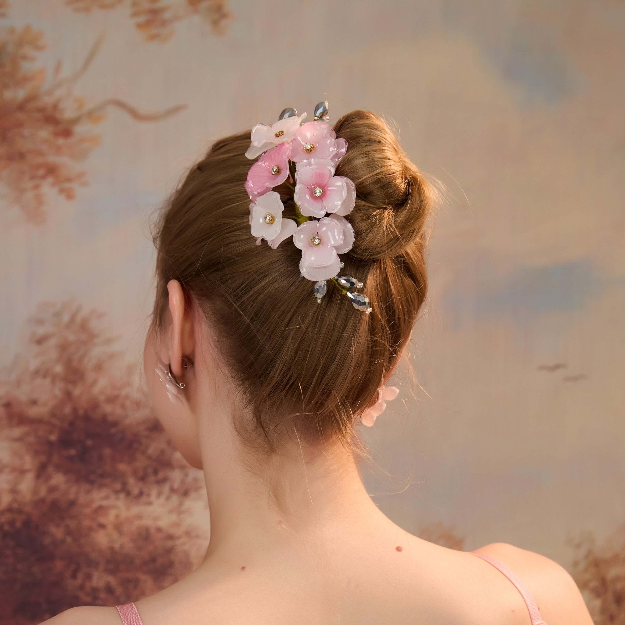 Pink Orchid Garden Hair Barrette ClipHAIRJewelryBlossomuniqueflowerearringsgiftforhermothergiftdaughtergiftbirthdaygiftanniversarygift