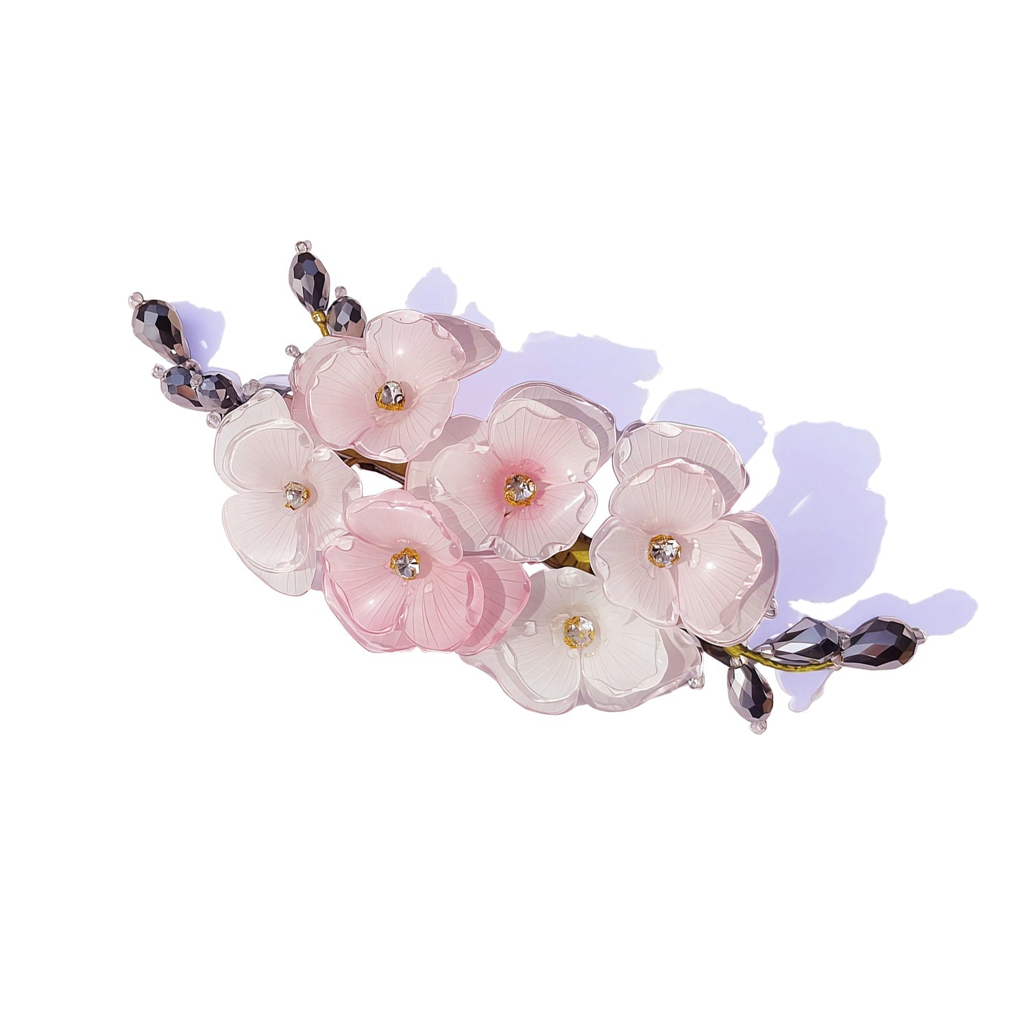 Pink Orchid Garden Hair Barrette ClipHAIRJewelryBlossomuniqueflowerearringsgiftforhermothergiftdaughtergiftbirthdaygiftanniversarygift