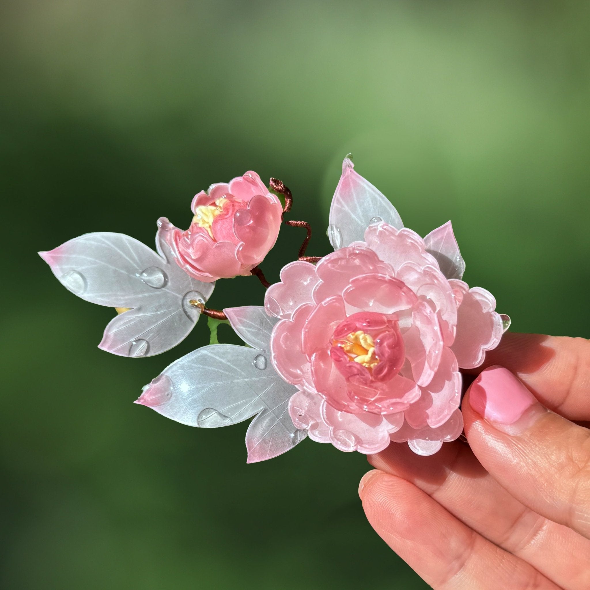Pink Rose Garden Hair ClipHair ClipsJewelryBlossomuniqueflowerearringsgiftforhermothergiftdaughtergiftbirthdaygiftanniversarygift