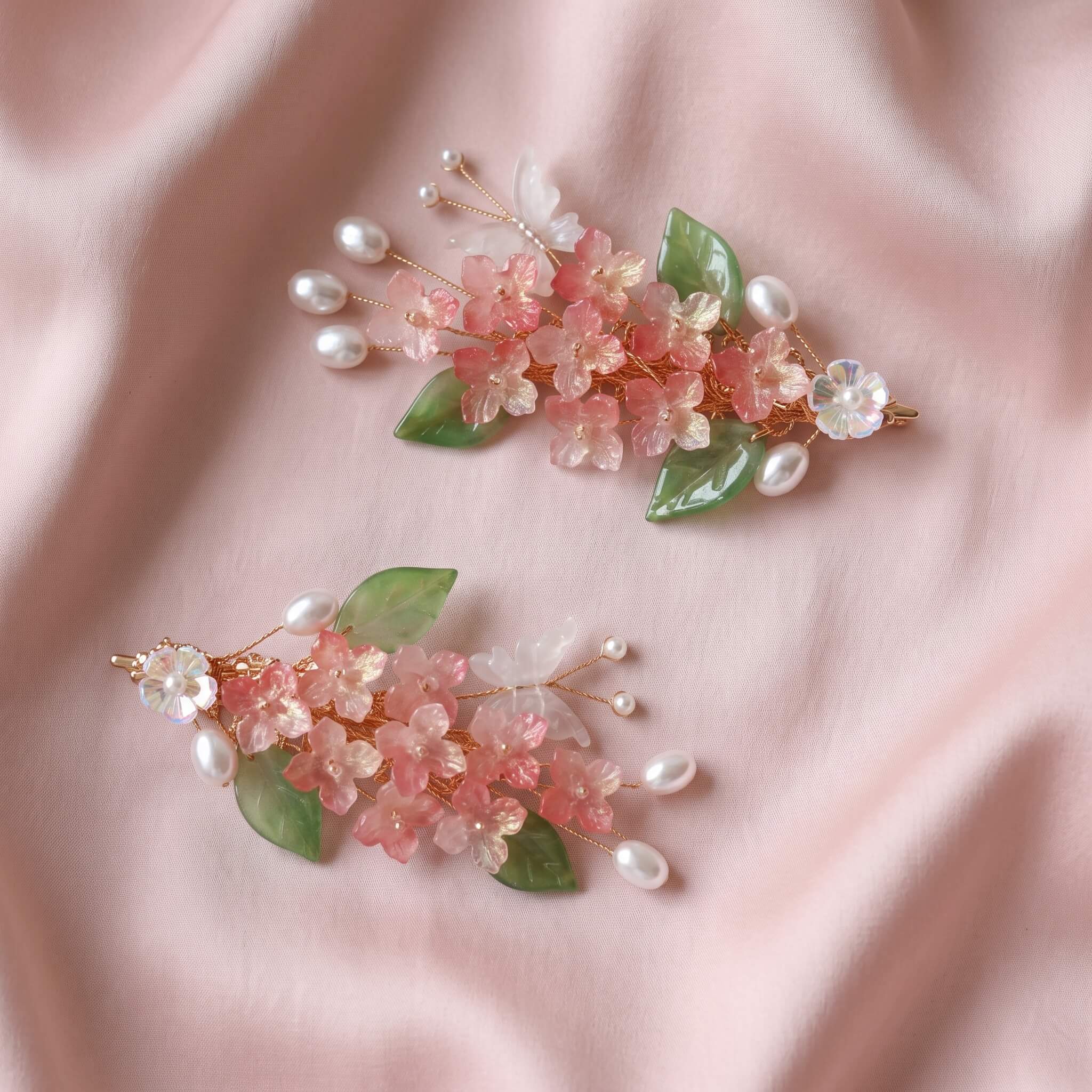 Blush Lilac Flower Hair Clips (2 Pieces)