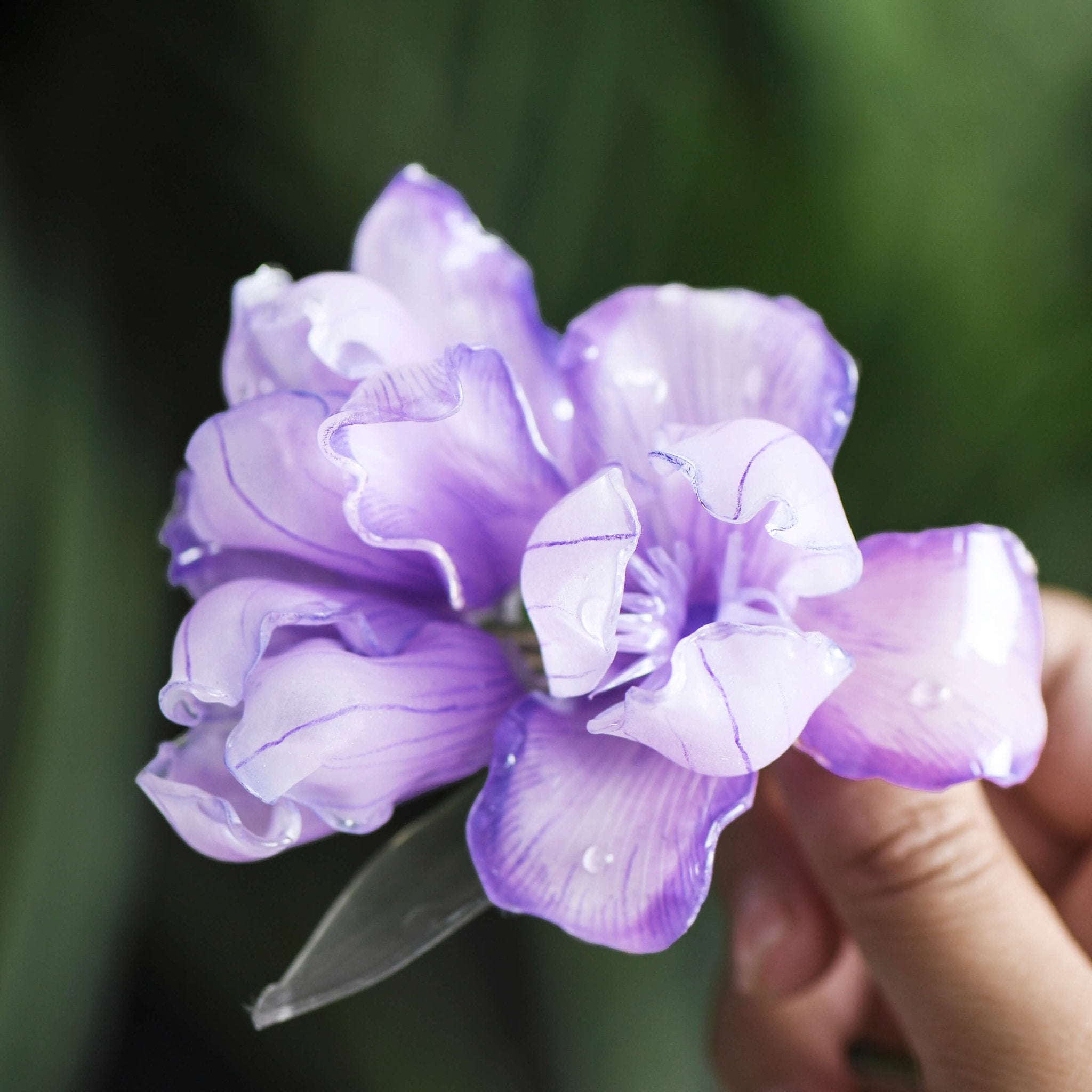 Purple Iris Flower Hair Barrette ClipHair ClipsJewelryBlossomuniqueflowerearringsgiftforhermothergiftdaughtergiftbirthdaygiftanniversarygift