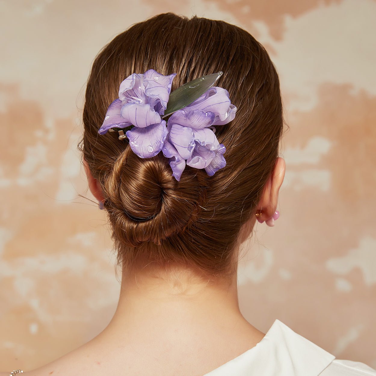 Purple Iris Flower Hair Barrette ClipHair ClipsJewelryBlossomuniqueflowerearringsgiftforhermothergiftdaughtergiftbirthdaygiftanniversarygift