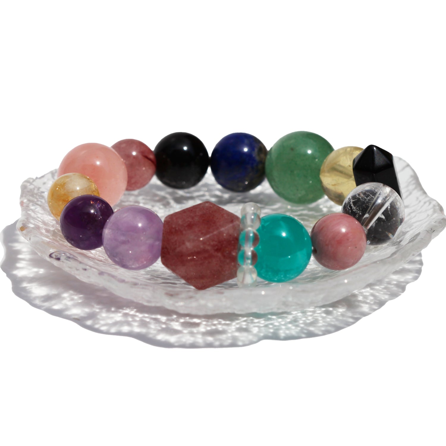 Rainbow Harmony Natural Crystal Beaded BraceletBraceletJewelryBlossomuniqueflowerearringsgiftforhermothergiftdaughtergiftbirthdaygiftanniversarygift