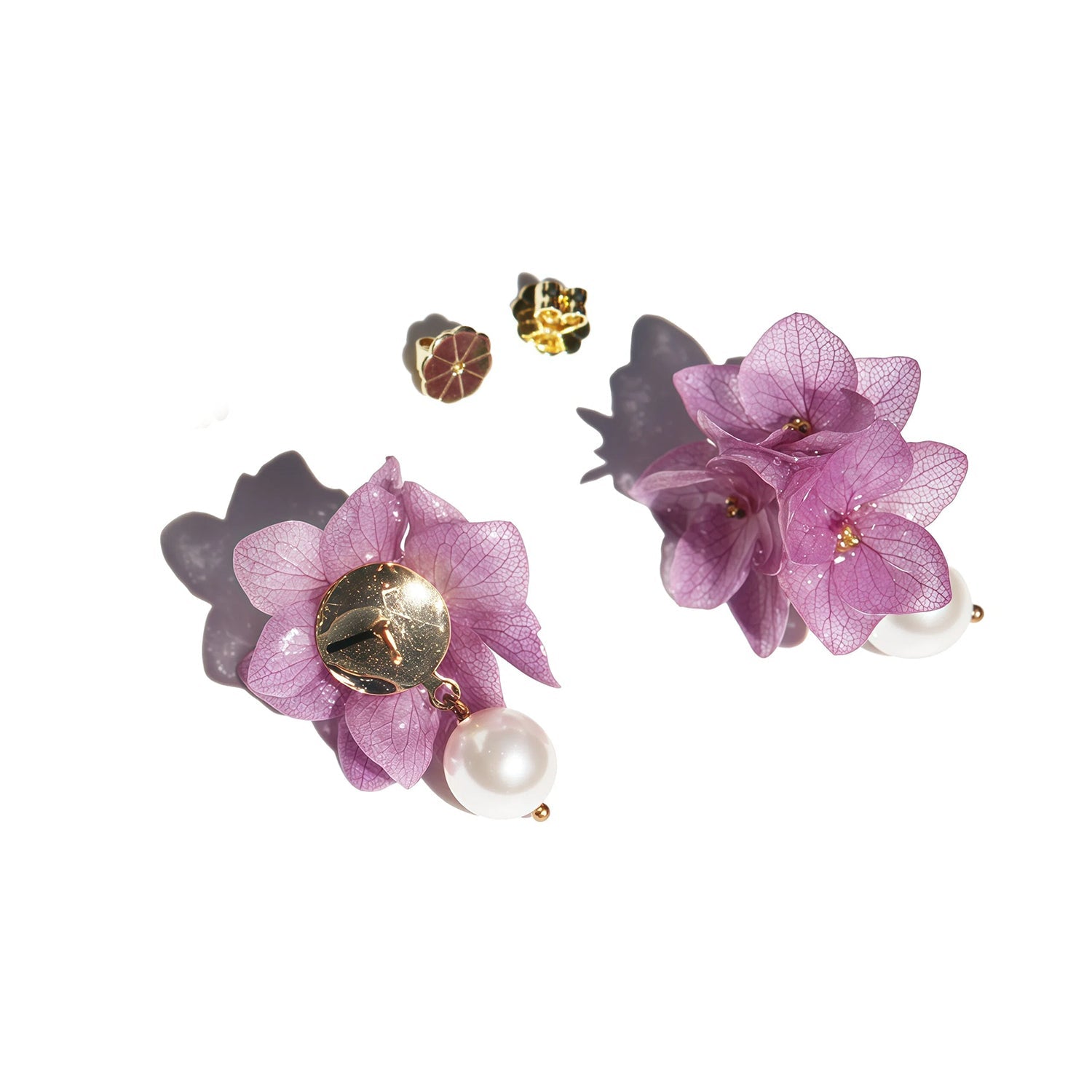 *Real Flower* Hydrangea Pearl Stud EarringsEarringsJewelryBlossomuniqueflowerearringsgiftforhermothergiftdaughtergiftbirthdaygiftanniversarygift