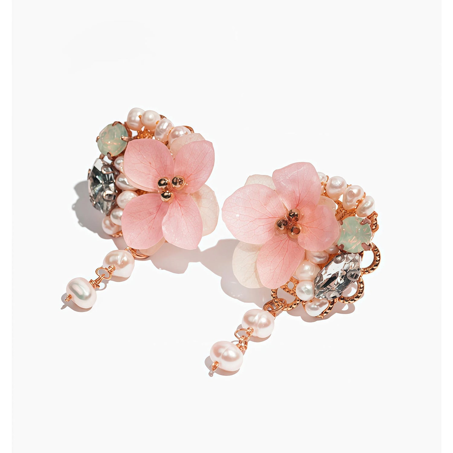 *Real Flower* Pink Hydrangea Gemstone EarringsEarringsJewelryBlossomuniqueflowerearringsgiftforhermothergiftdaughtergiftbirthdaygiftanniversarygift