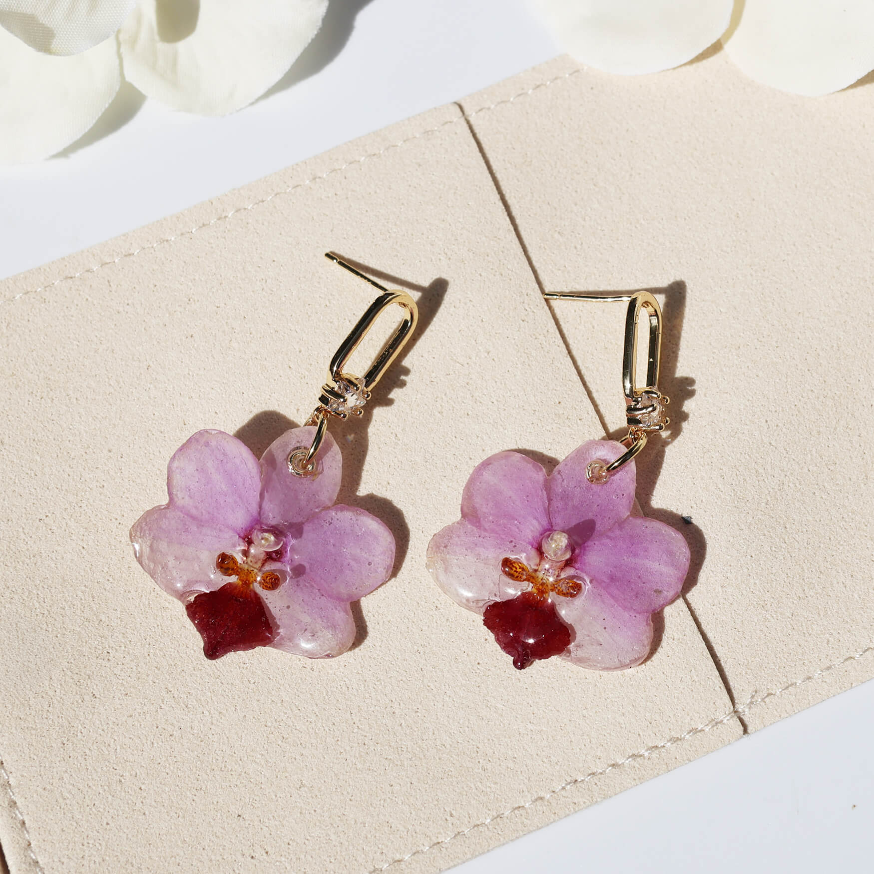 *Real Flower* Pink Orchid Drop EarringsEarringsJewelryBlossomuniqueflowerearringsgiftforhermothergiftdaughtergiftbirthdaygiftanniversarygift