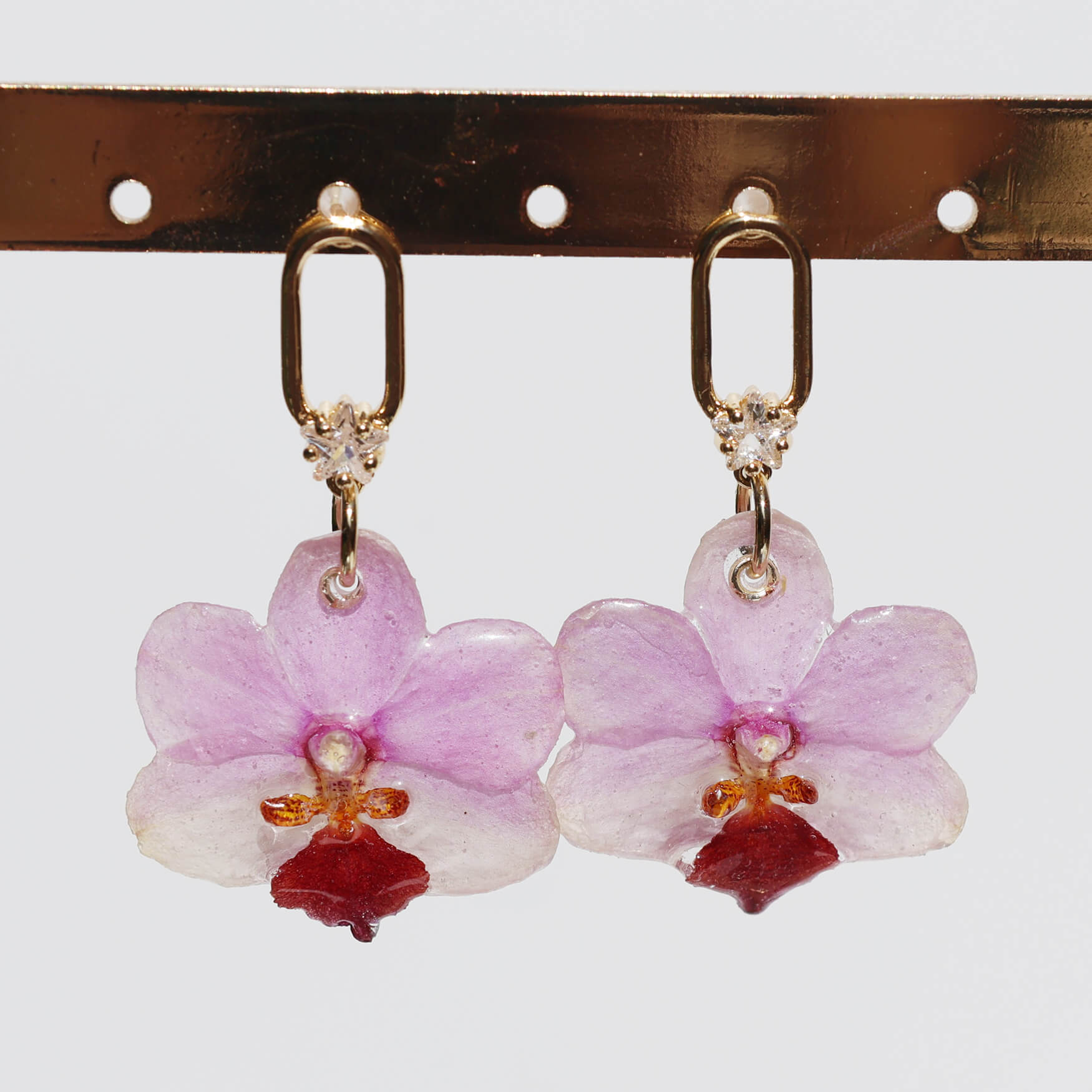 *Real Flower* Pink Orchid Drop EarringsEarringsJewelryBlossomuniqueflowerearringsgiftforhermothergiftdaughtergiftbirthdaygiftanniversarygift