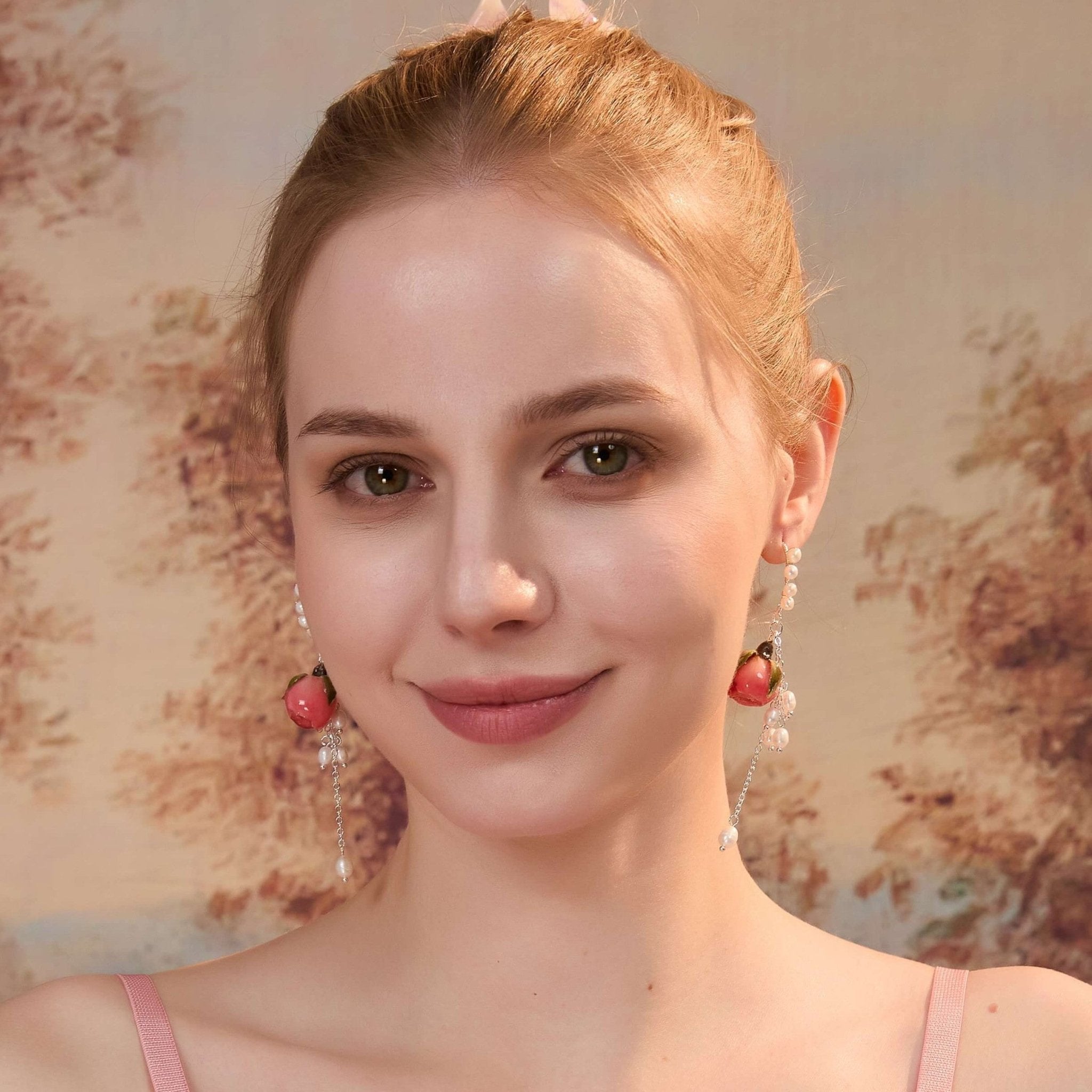 *Real Flower* Pink Rose Natural Pearl Silver EarringsEarringsJewelryBlossomuniqueflowerearringsgiftforhermothergiftdaughtergiftbirthdaygiftanniversarygift