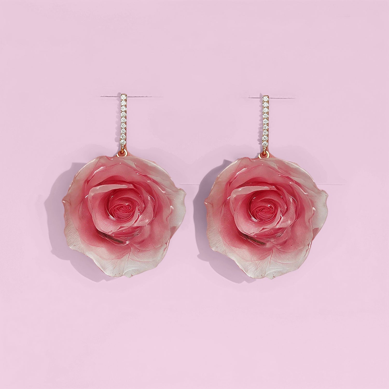*Real Flower* Rose Diamond Stud EarringsEarringsJewelryBlossomuniqueflowerearringsgiftforhermothergiftdaughtergiftbirthdaygiftanniversarygift