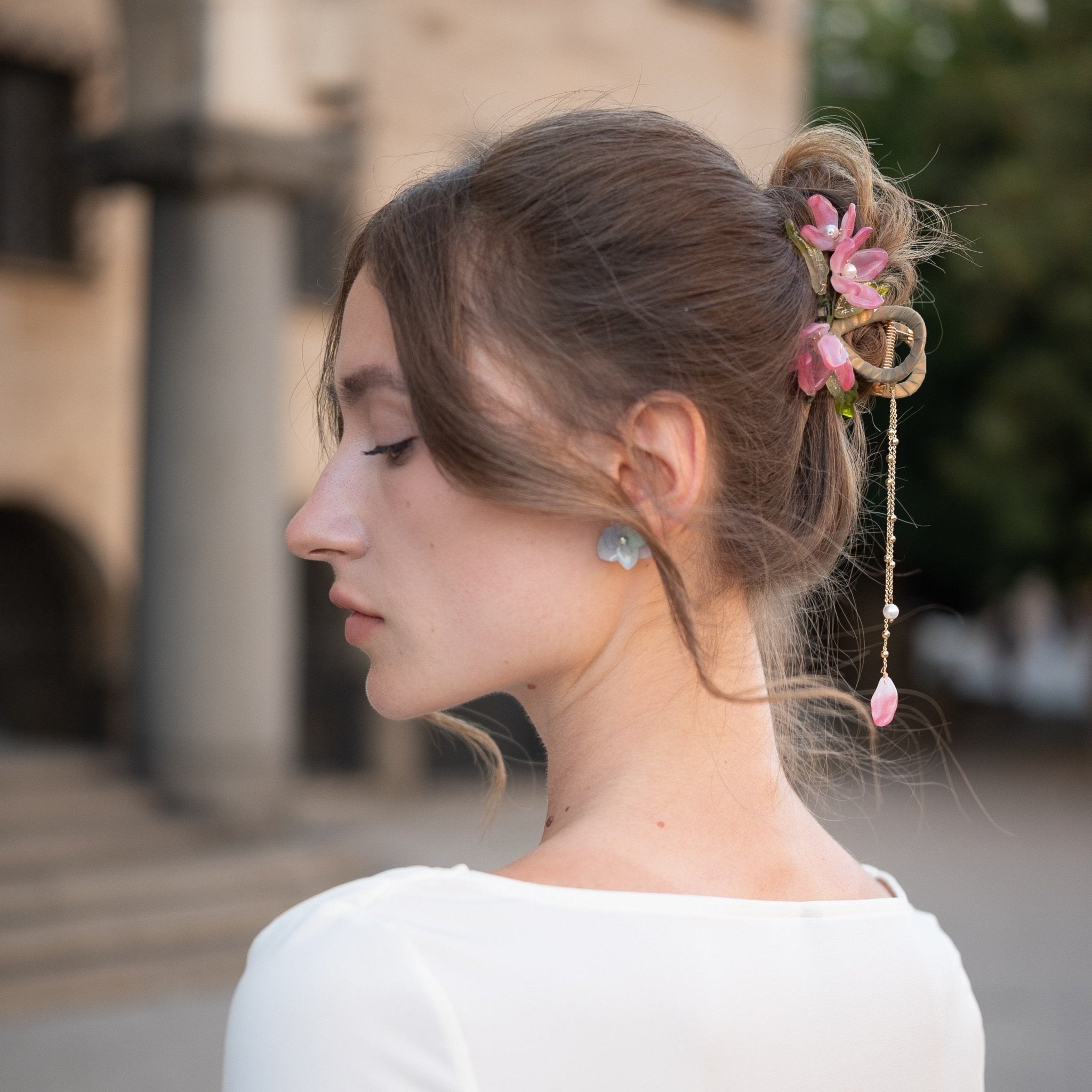 Red Camellia Flower Hair Clawhair clawsJewelryBlossomuniqueflowerearringsgiftforhermothergiftdaughtergiftbirthdaygiftanniversarygift