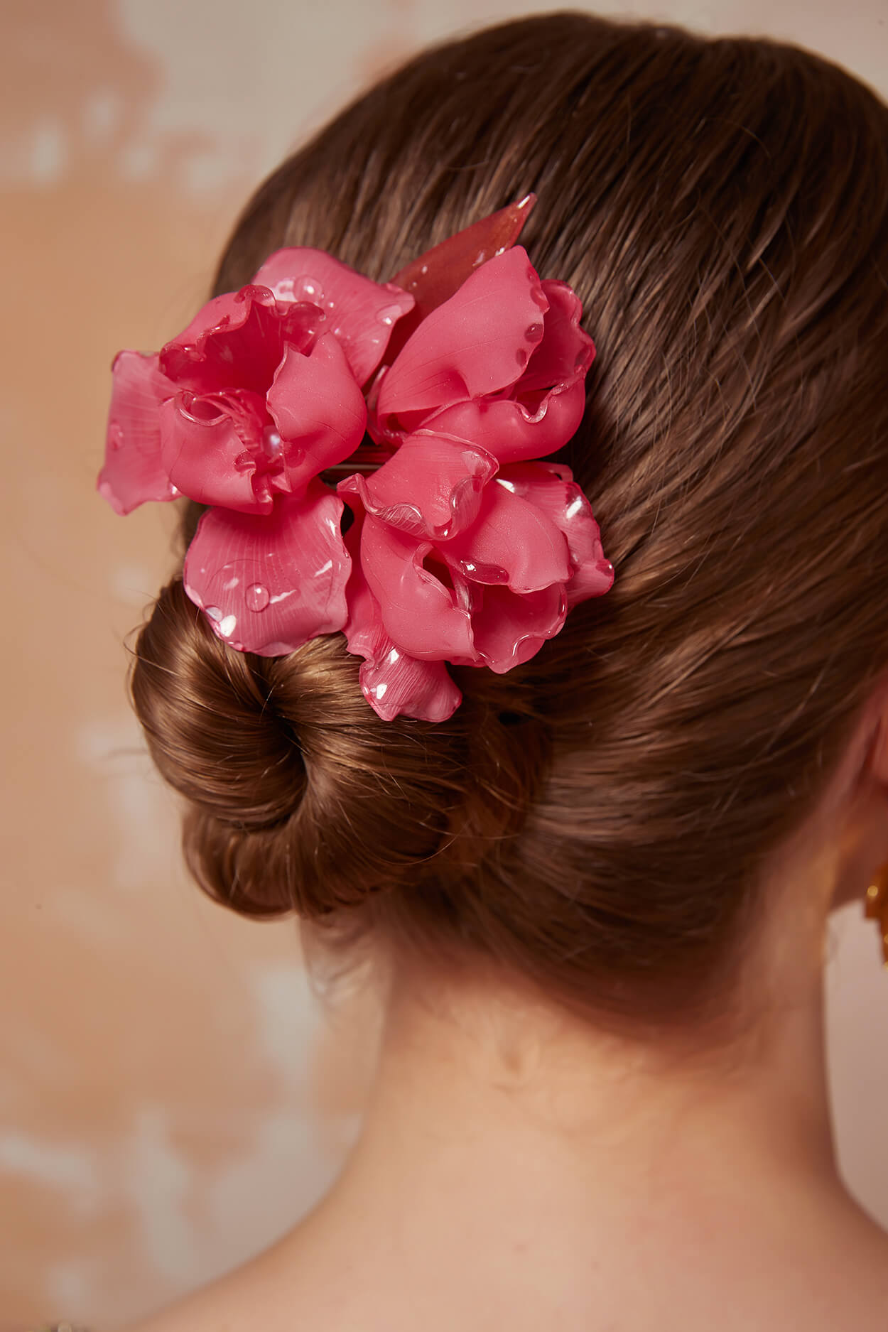 Red Iris Flower Hair Barrette ClipHair ClipsJewelryBlossomuniqueflowerearringsgiftforhermothergiftdaughtergiftbirthdaygiftanniversarygift