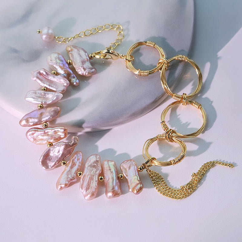 Riviera Ribbed Pearl BraceletBraceletJewelryBlossomuniqueflowerearringsgiftforhermothergiftdaughtergiftbirthdaygiftanniversarygift