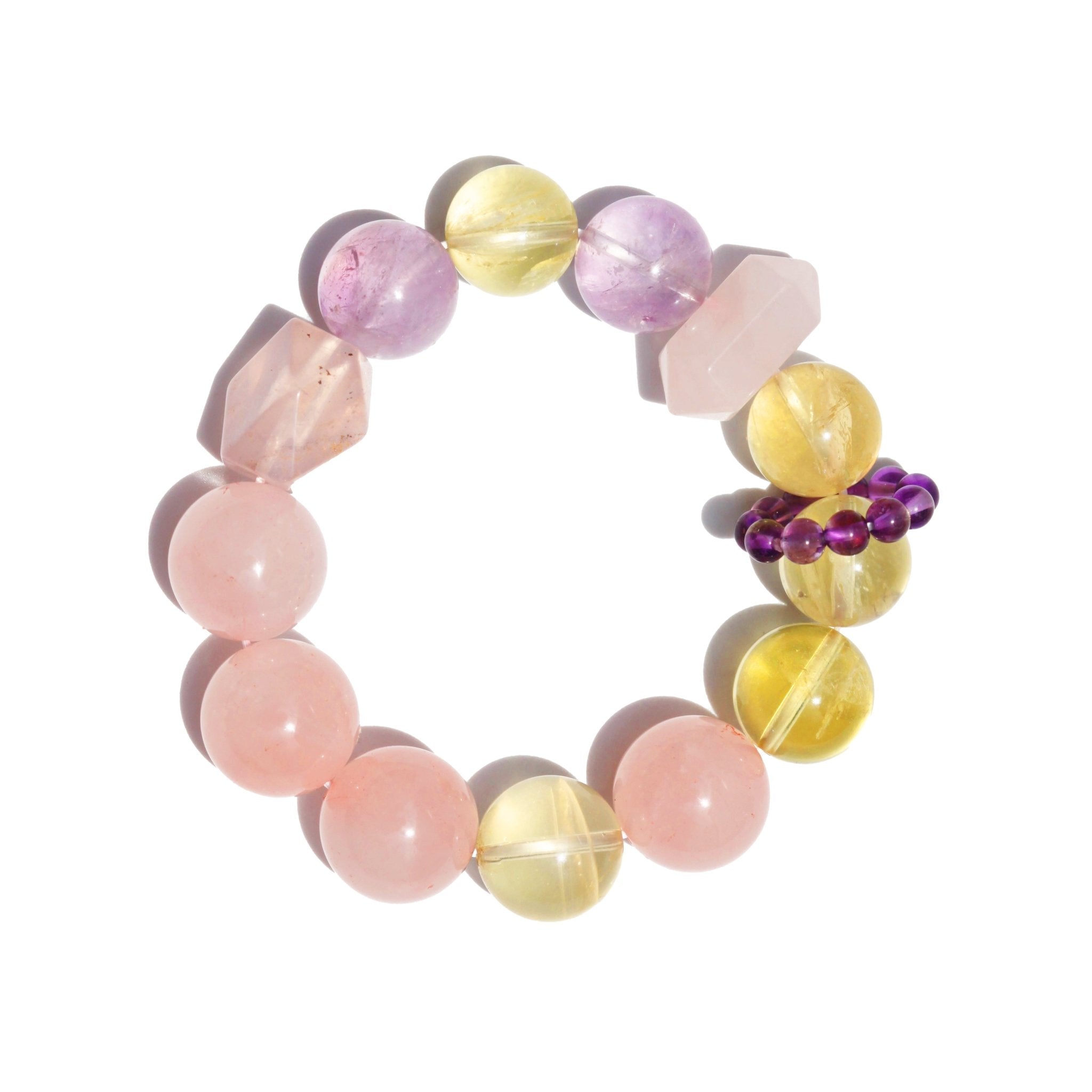 Rose Amethyst Natural Crystal BraceletBraceletJewelryBlossomuniqueflowerearringsgiftforhermothergiftdaughtergiftbirthdaygiftanniversarygift