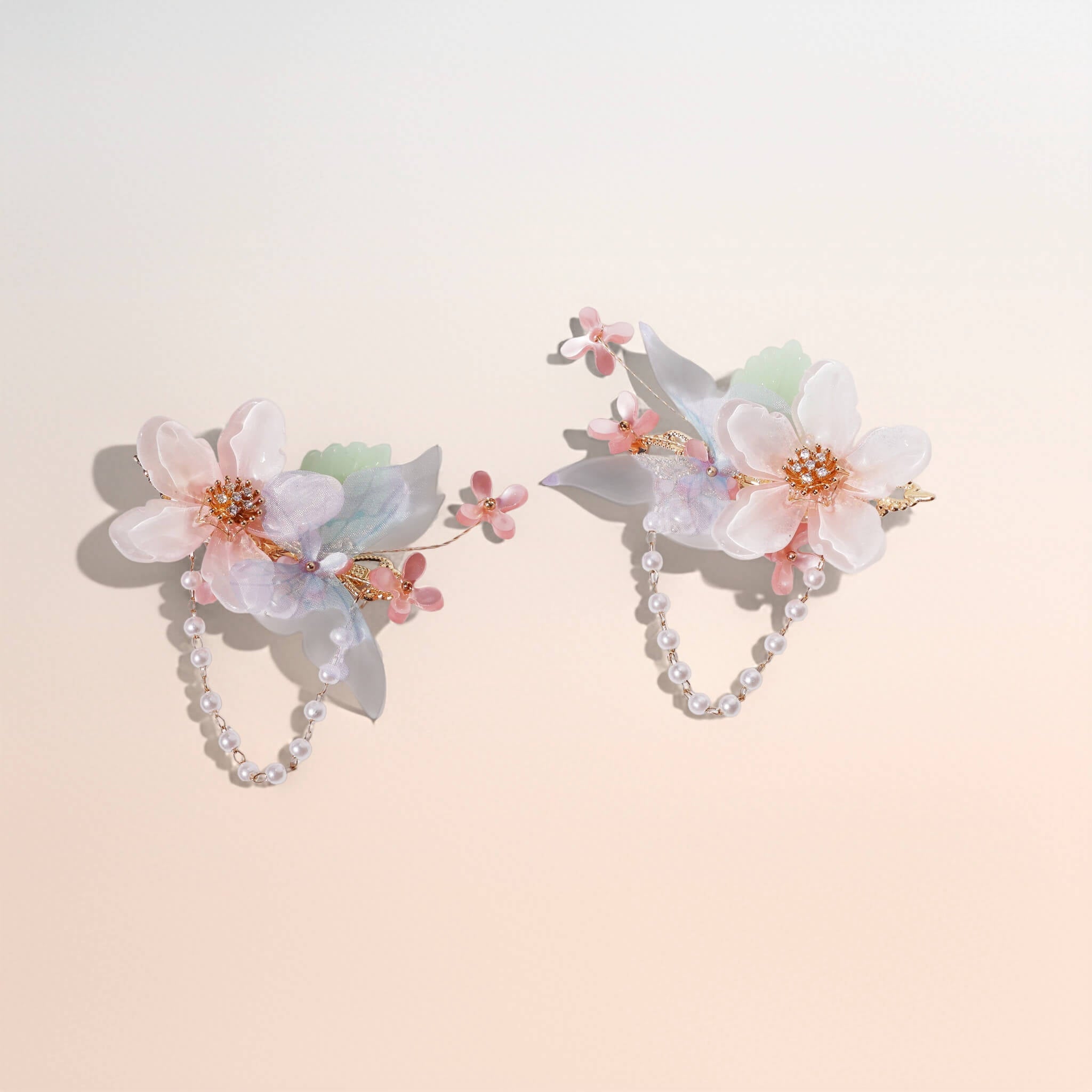 Sakura Blossom Pearl Dangle Clips (2-Piece Set) Hair Clips JewelryBlossom flowerjewelry weddingjewelry bridaljewelry weddinggift bridemaidgiftgiftforher mothergift daughtergift birthdaygift anniversarygi
