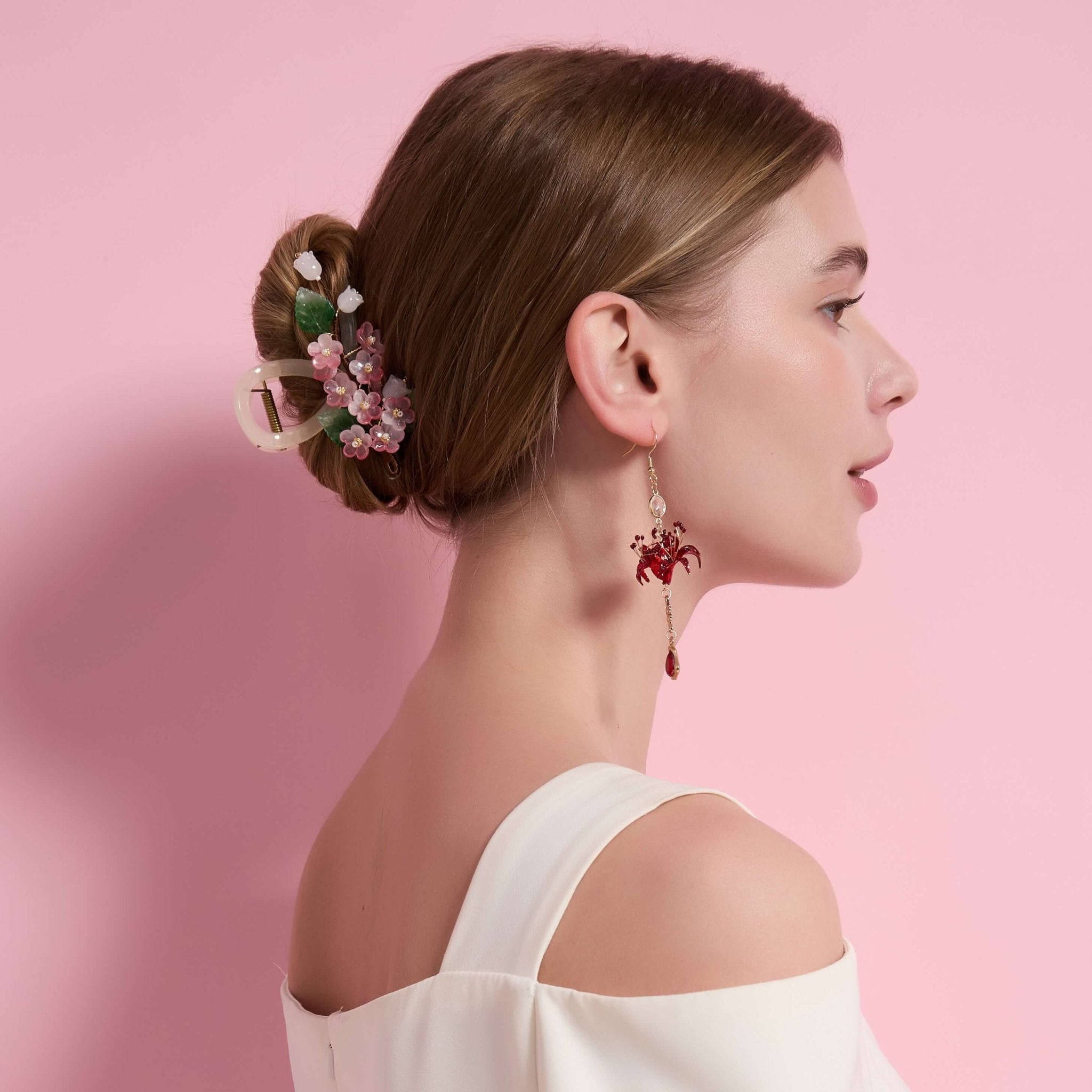 Sakura Mist Garden Hair Clawhair clawsJewelryBlossomuniqueflowerearringsgiftforhermothergiftdaughtergiftbirthdaygiftanniversarygift