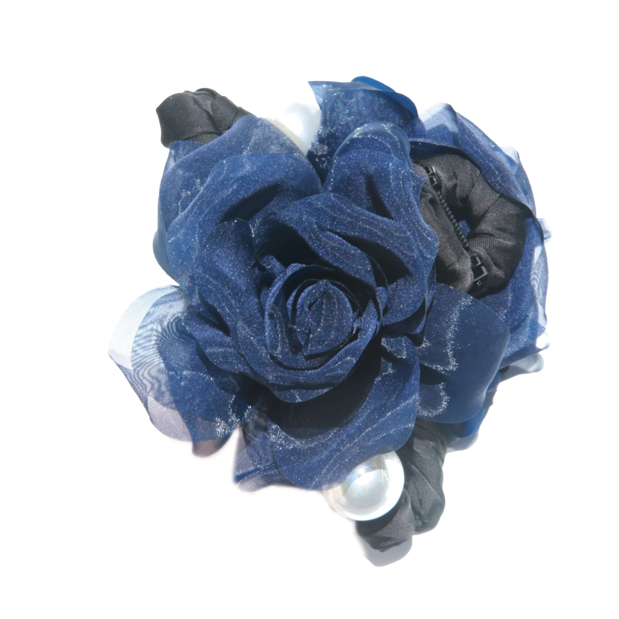 Sapphire Camellia Organza Hair Clawhair clawsJewelryBlossomuniqueflowerearringsgiftforhermothergiftdaughtergiftbirthdaygiftanniversarygift