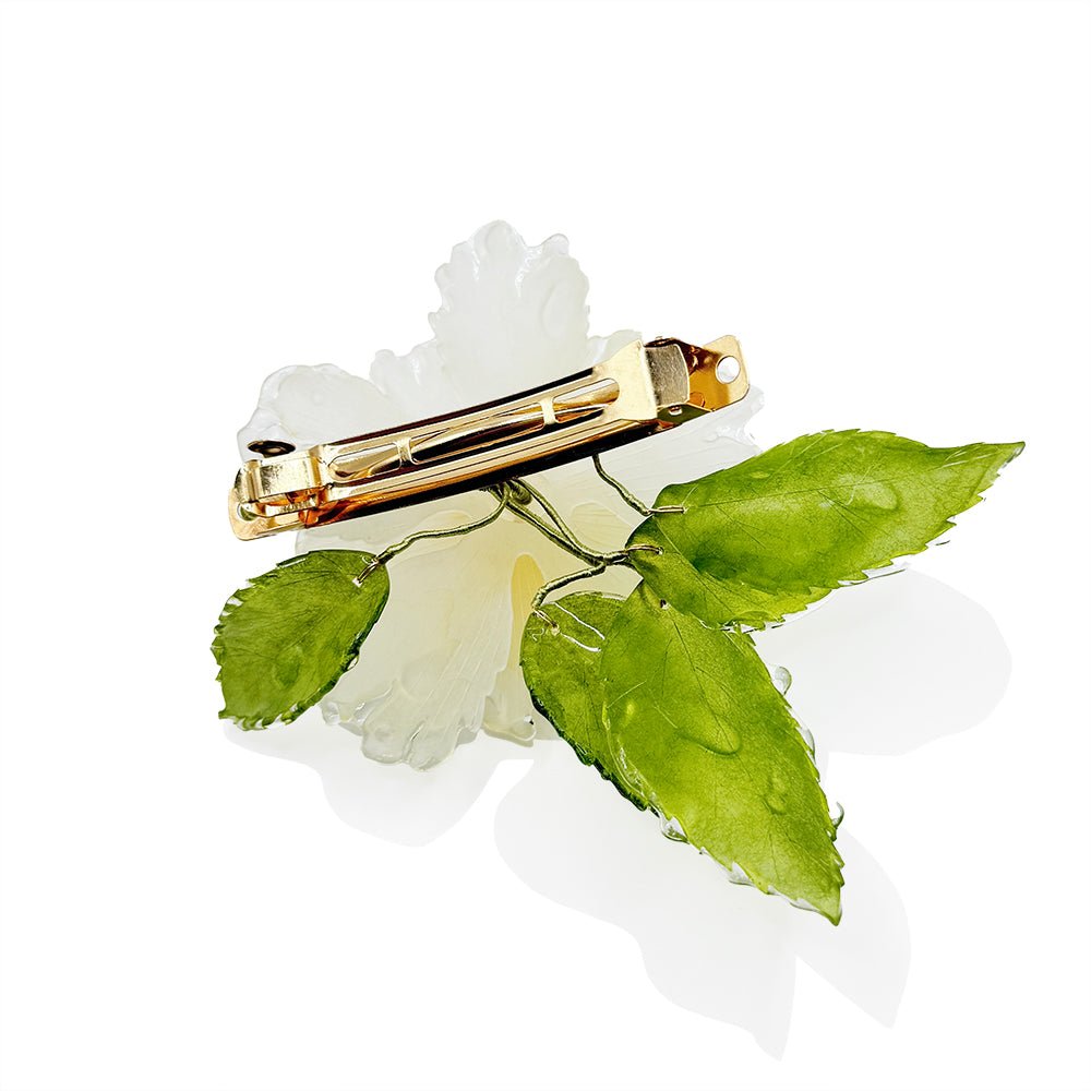 Southern Gardenia Flower Hair Barrette ClipHair ClipsJewelryBlossomuniqueflowerearringsgiftforhermothergiftdaughtergiftbirthdaygiftanniversarygift