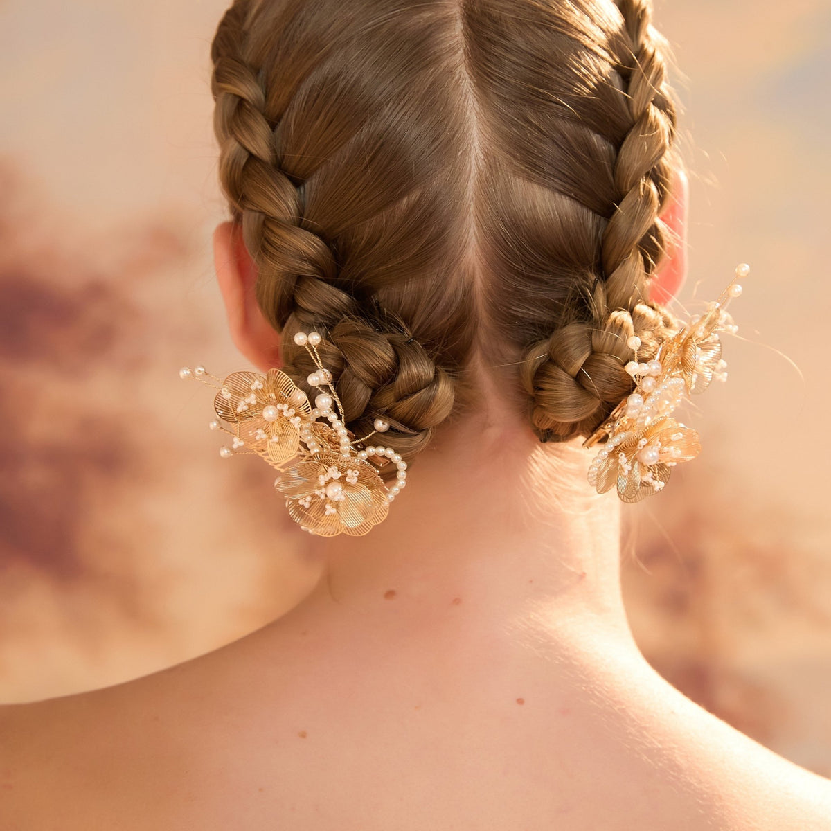 Sunlit Flower Pearl Vine Hair Clips (2-Piece) hair claws JewelryBlossom flowerjewelry weddingjewelry bridaljewelry weddinggift bridemaidgiftgiftforher mothergift daughtergift birthdaygift anniversarygi