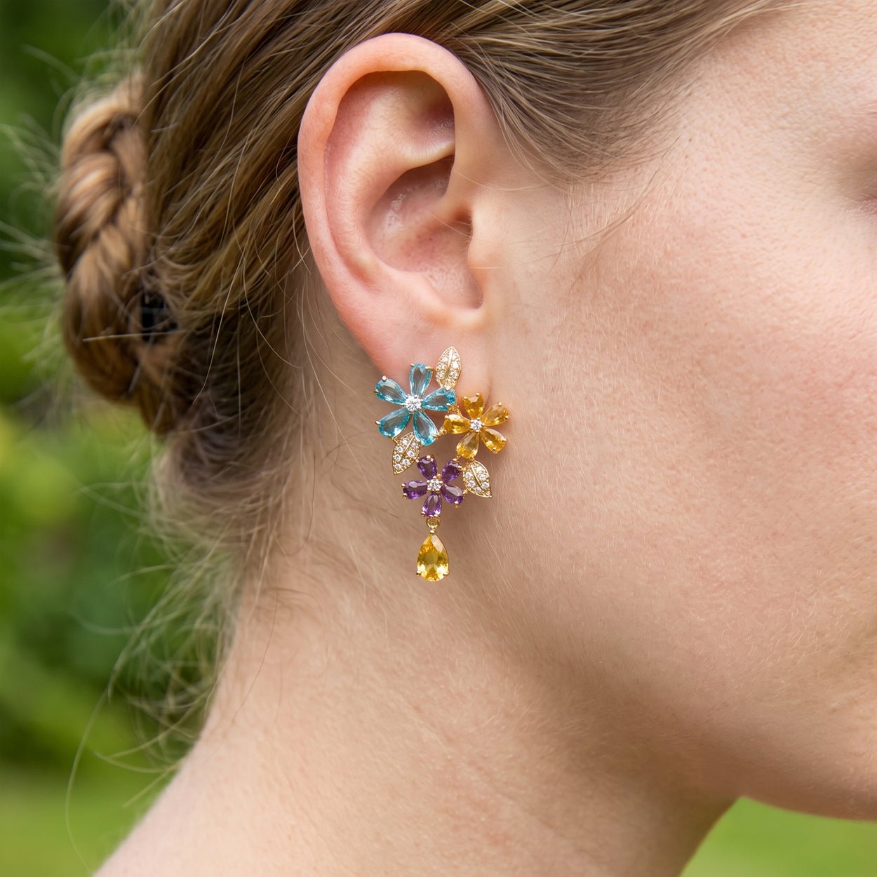 Topaz Violet Meadow Bloom Earrings Earrings JewelryBlossom flowerjewelry weddingjewelry bridaljewelry weddinggift bridemaidgiftgiftforher mothergift daughtergift birthdaygift anniversarygi