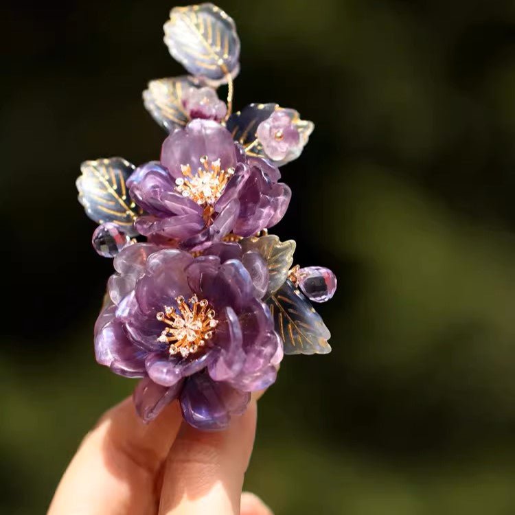 Translucent Purple Begonia Flower Hair ClipHair ClipsJewelryBlossomuniqueflowerearringsgiftforhermothergiftdaughtergiftbirthdaygiftanniversarygift