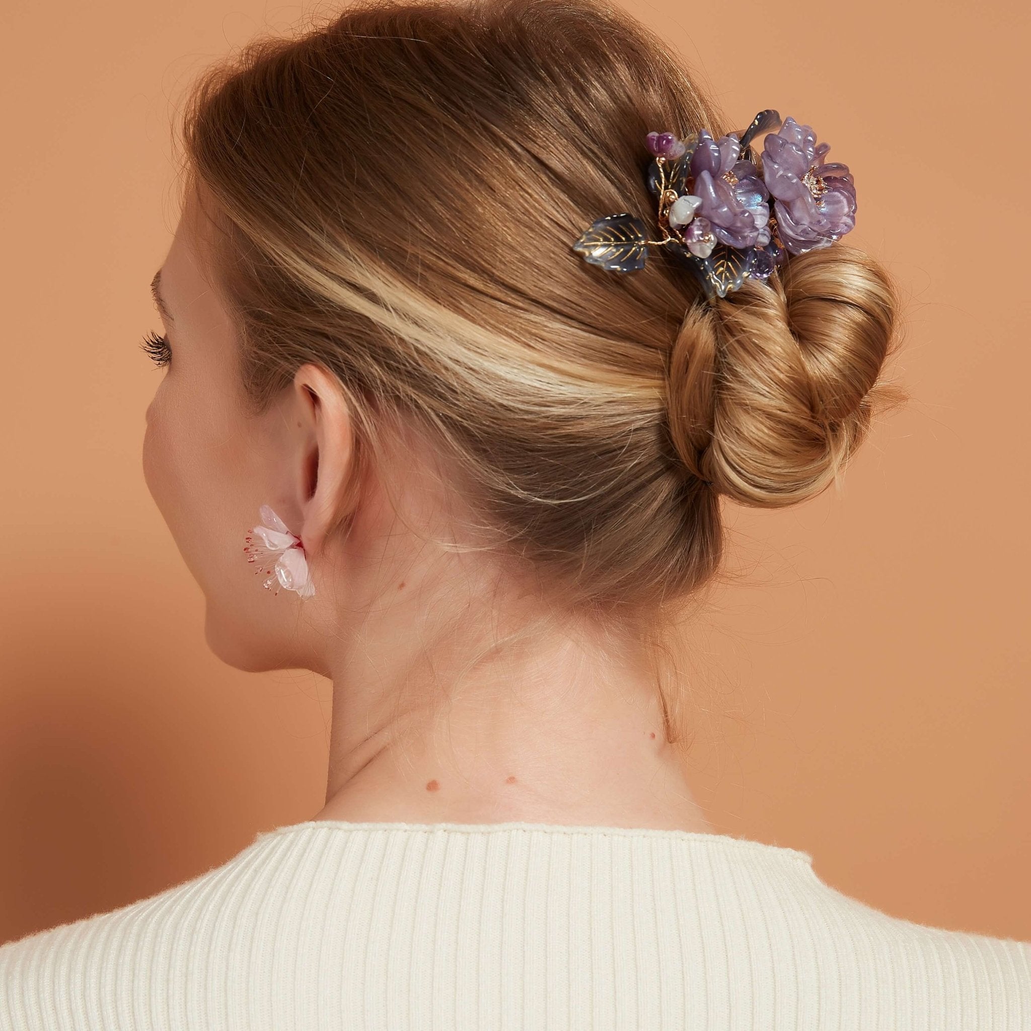 Translucent Purple Begonia Flower Hair ClipHair ClipsJewelryBlossomuniqueflowerearringsgiftforhermothergiftdaughtergiftbirthdaygiftanniversarygift