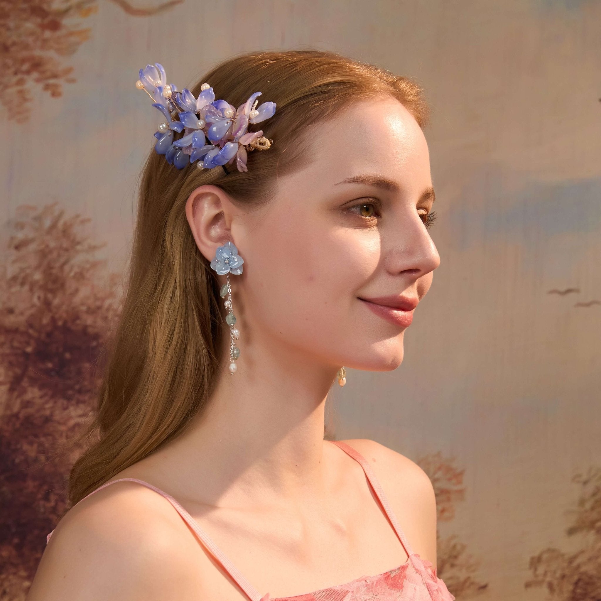 Whisper Wisteria Flower Hair ClipHair ClipsJewelryBlossomuniqueflowerearringsgiftforhermothergiftdaughtergiftbirthdaygiftanniversarygift