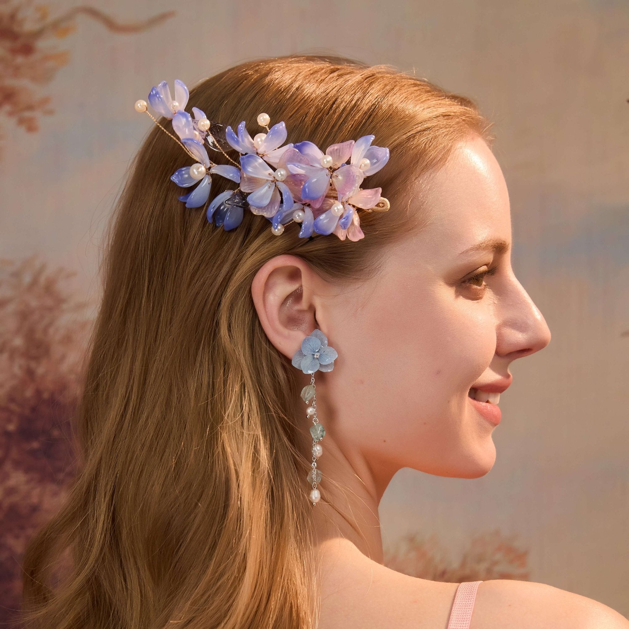 Whisper Wisteria Flower Hair ClipHair ClipsJewelryBlossomuniqueflowerearringsgiftforhermothergiftdaughtergiftbirthdaygiftanniversarygift