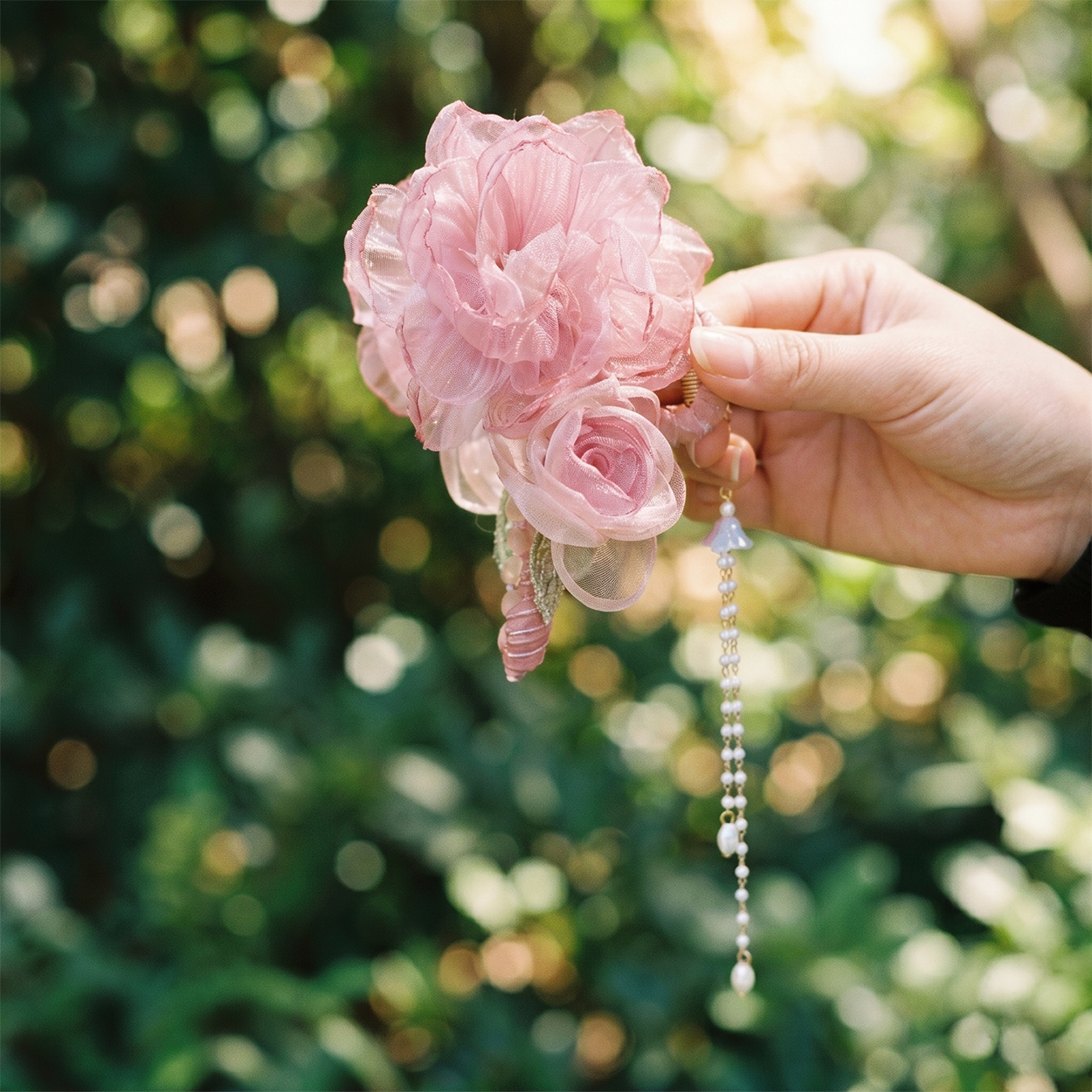 Whispering Rose Tassel Hair Claw hair claws JewelryBlossom flowerjewelry weddingjewelry bridaljewelry weddinggift bridemaidgiftgiftforher mothergift daughtergift birthdaygift anniversarygi