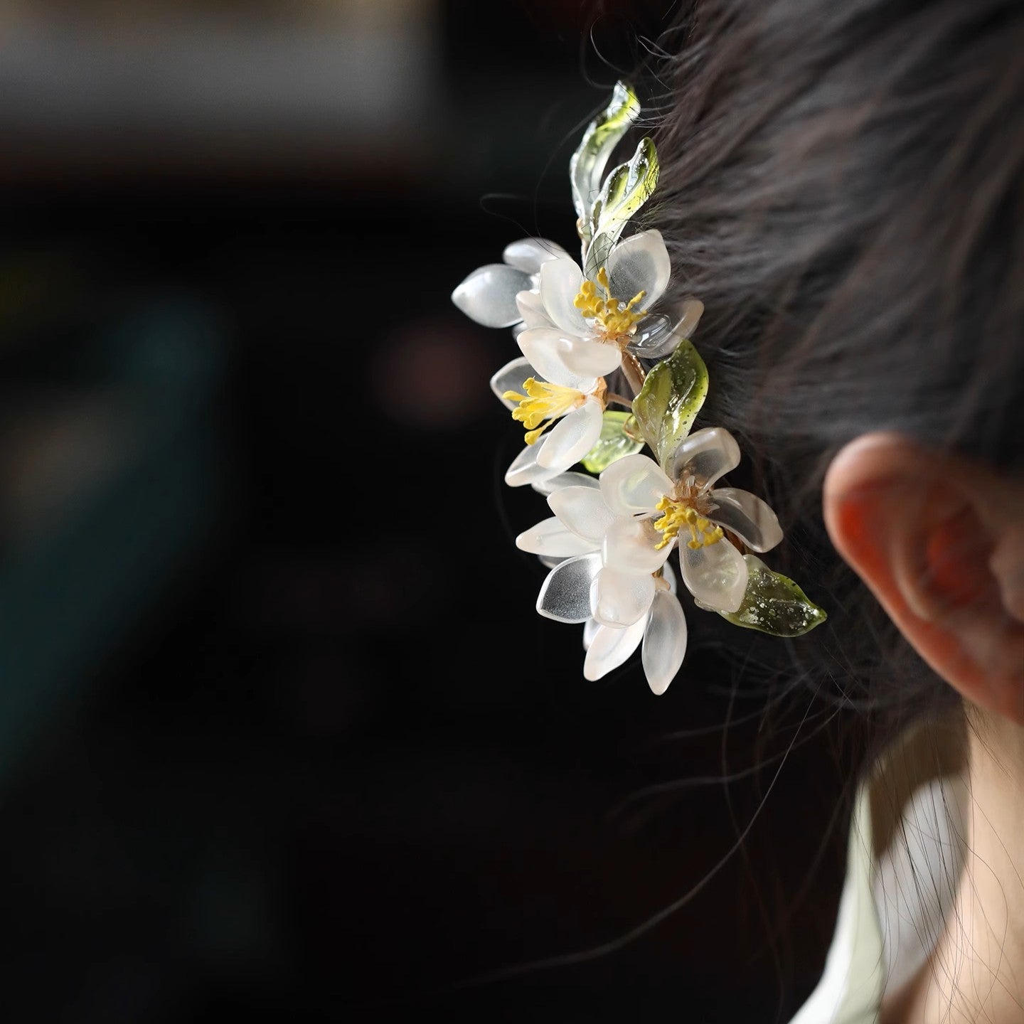 lily flower clip White Waterlily Hair Clip