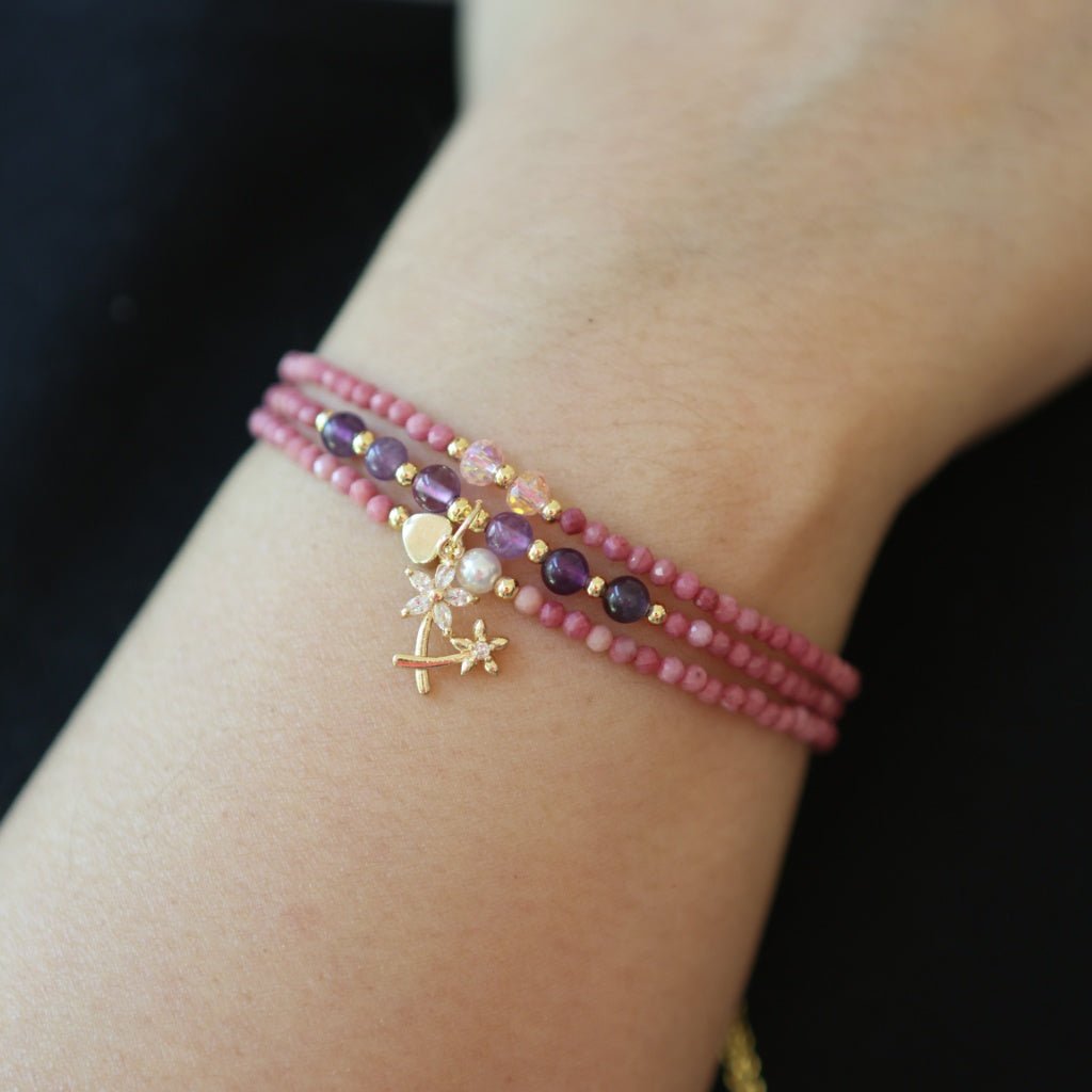 Wildflower Meadow Beaded Strand BraceletBraceletJewelryBlossomuniqueflowerearringsgiftforhermothergiftdaughtergiftbirthdaygiftanniversarygift