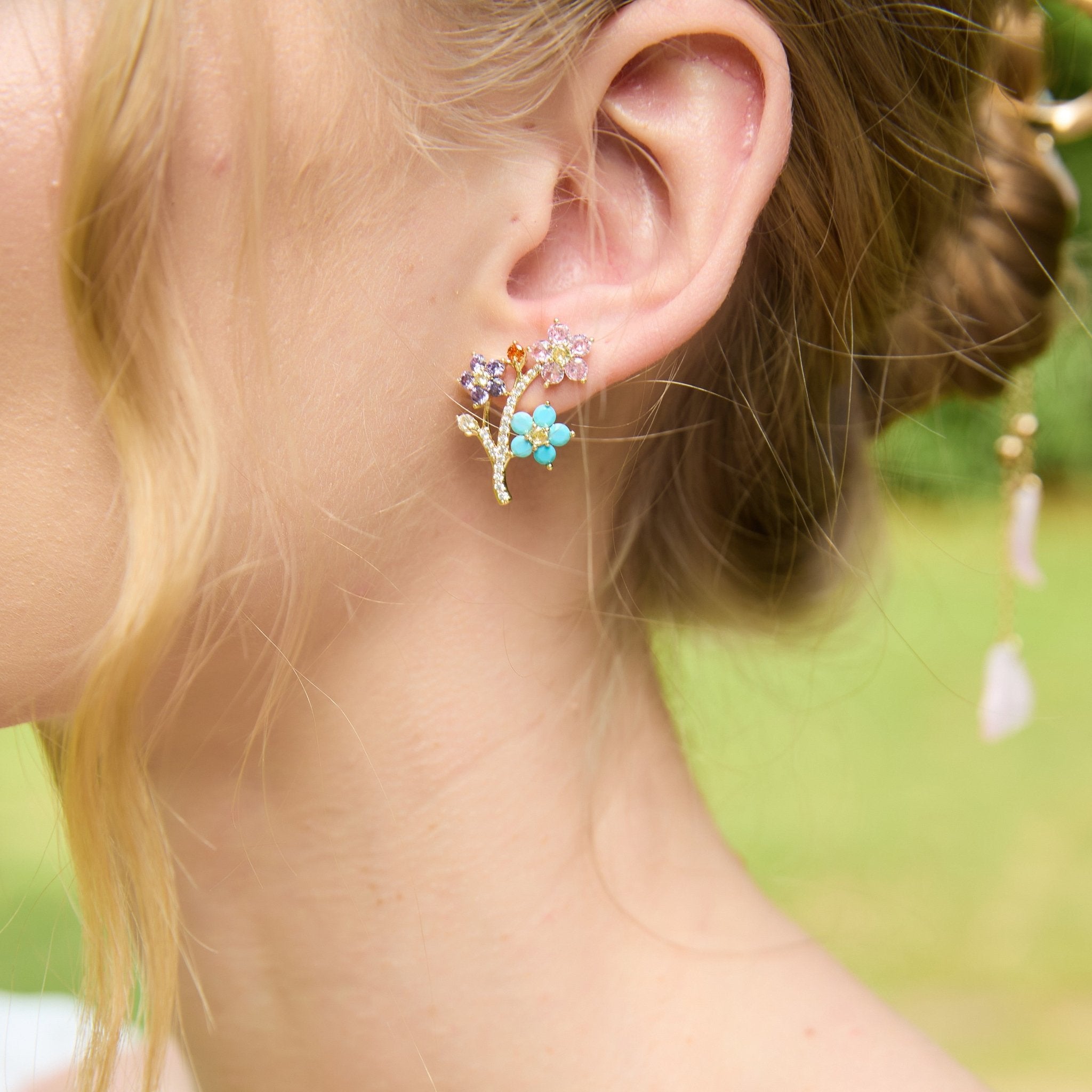 Wisteria Garden Branch Stud Earrings Earrings JewelryBlossom flowerjewelry weddingjewelry bridaljewelry weddinggift bridemaidgiftgiftforher mothergift daughtergift birthdaygift anniversarygi