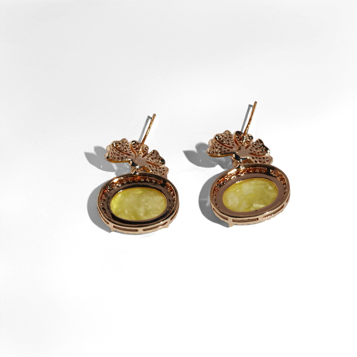 Sunlit Pavé Flower Pearl Drop Earrings