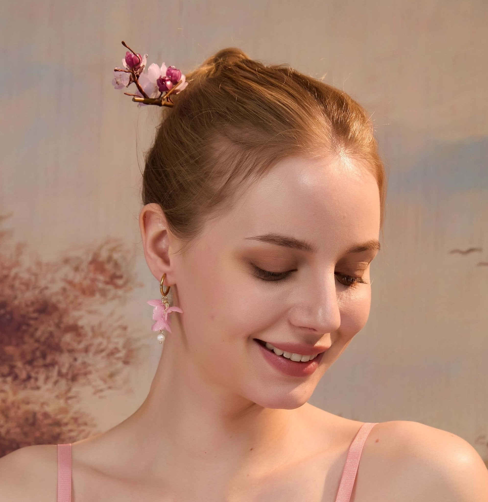 Yoshino Cherry Blossom Hair StickHAIRJewelryBlossomuniqueflowerearringsgiftforhermothergiftdaughtergiftbirthdaygiftanniversarygift