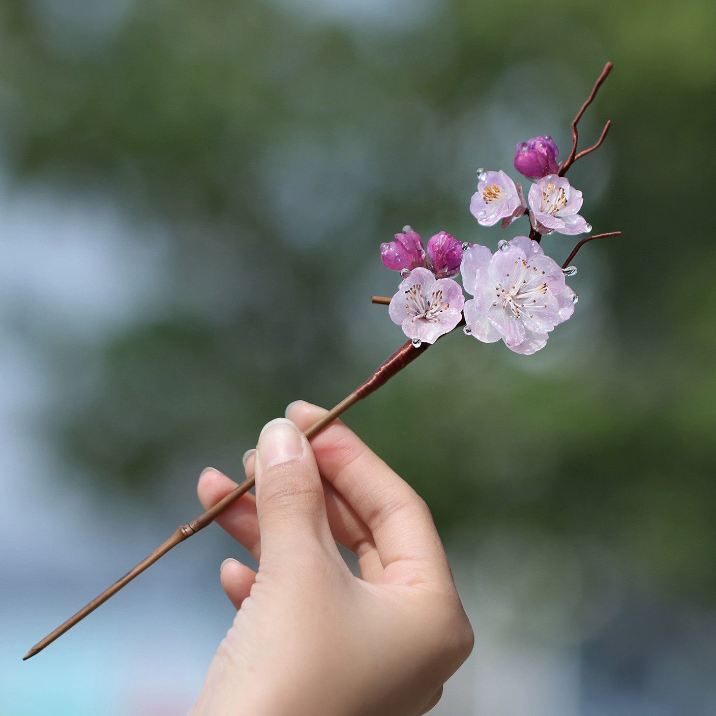 Yoshino Cherry Blossom Hair StickHAIRJewelryBlossomuniqueflowerearringsgiftforhermothergiftdaughtergiftbirthdaygiftanniversarygift