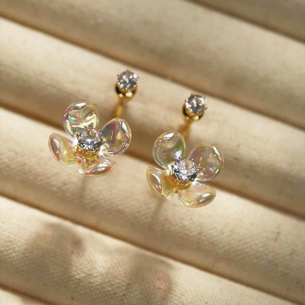 #crystalflowerearring# - #jewelryblossom##earrings##fairyearrings##weddingearrings##onecaratcrystalearrings#