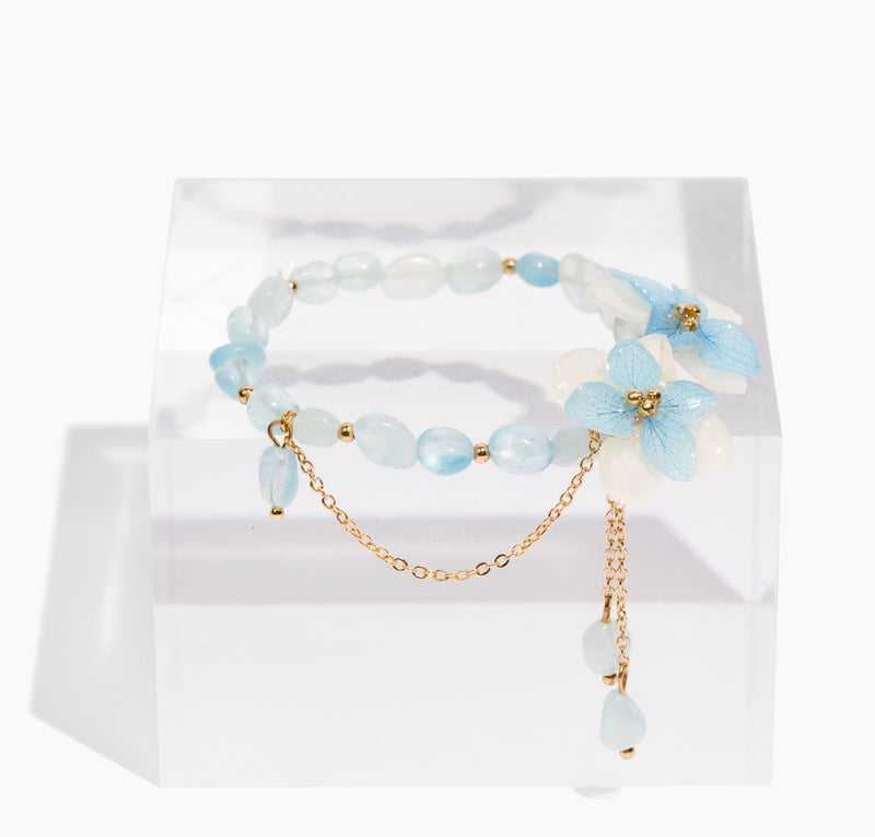 #blueflowerbracelet# #jewelryblossom##bracelet##flowerbracelet##weddingearrings##hydrangeaearrings# bracelet