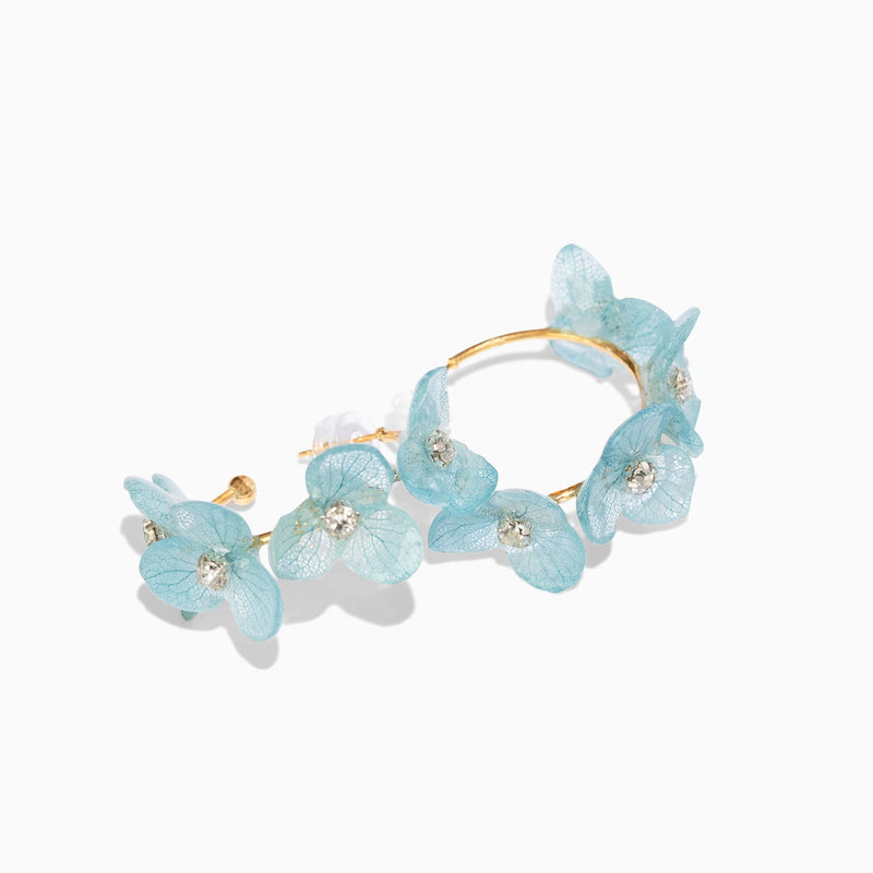 #blueflowerearring# #jewelryblossom##earrings##flowerearrings##weddingearrings##realflowerearrings##hydrangeaearrings# hoop