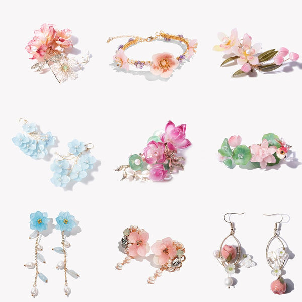 #jewelryblossom##hairclip##fairyearrings##weddinghair##weddingjewelry# blue primrose flower jewelry gift romantic gift