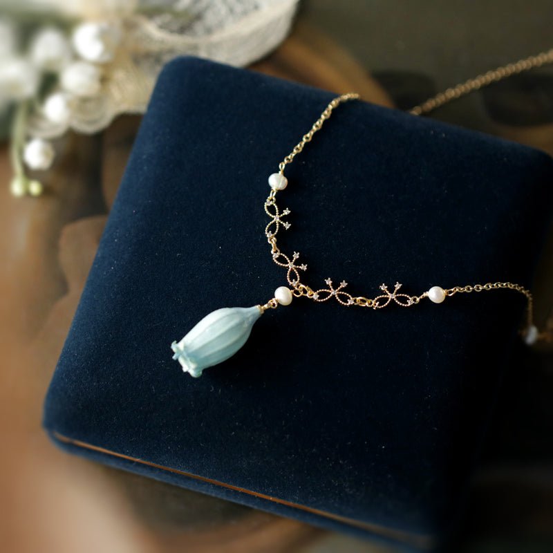 bell flower necklace
blue bell flower necklace
flower necklace
wedding necklace