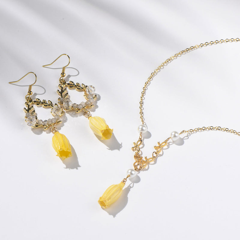 bell flower necklace
yellow bell flower necklace
flower enecklace
wedding necklace