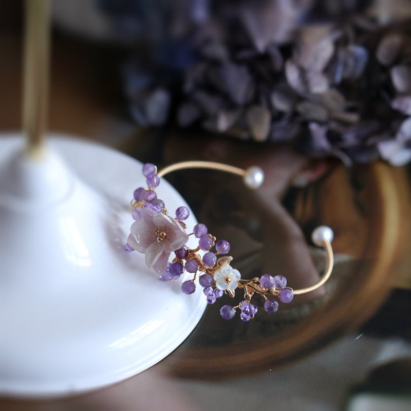 #flowerbracelet# - #jewelryblossom##bracelet##fairybracelet##weddingjewelry##purplebracelet#
